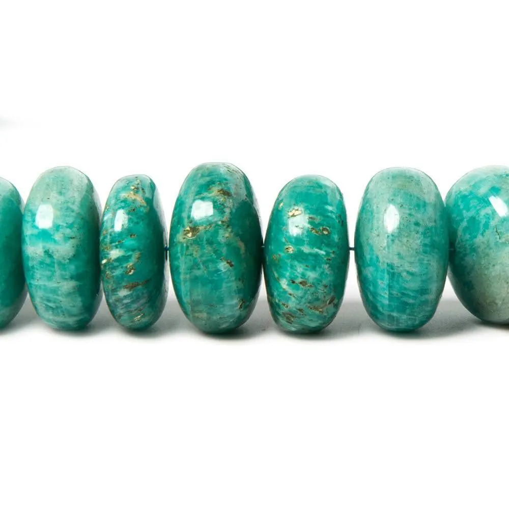 10-13.5mm Amazonite Plain Rondelle Beads 16 inch 67 pieces