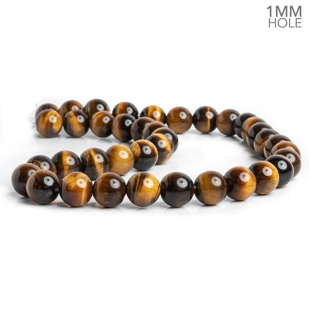 10mm Tiger's Eye Plain Round Beads 15 inch 38 pieces