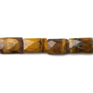 11x9-16x10mm Tiger's Eye faceted rectangles 15 inches 27 beads