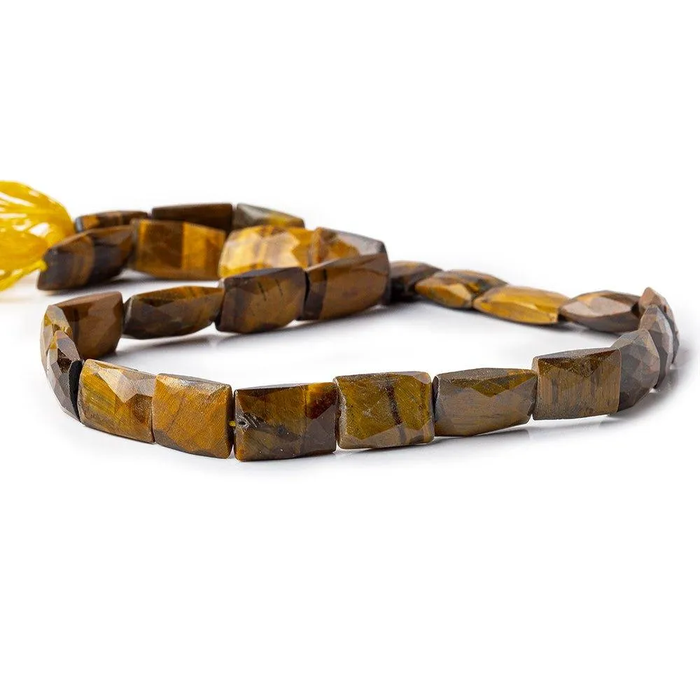 11x9-16x10mm Tiger's Eye faceted rectangles 15 inches 27 beads