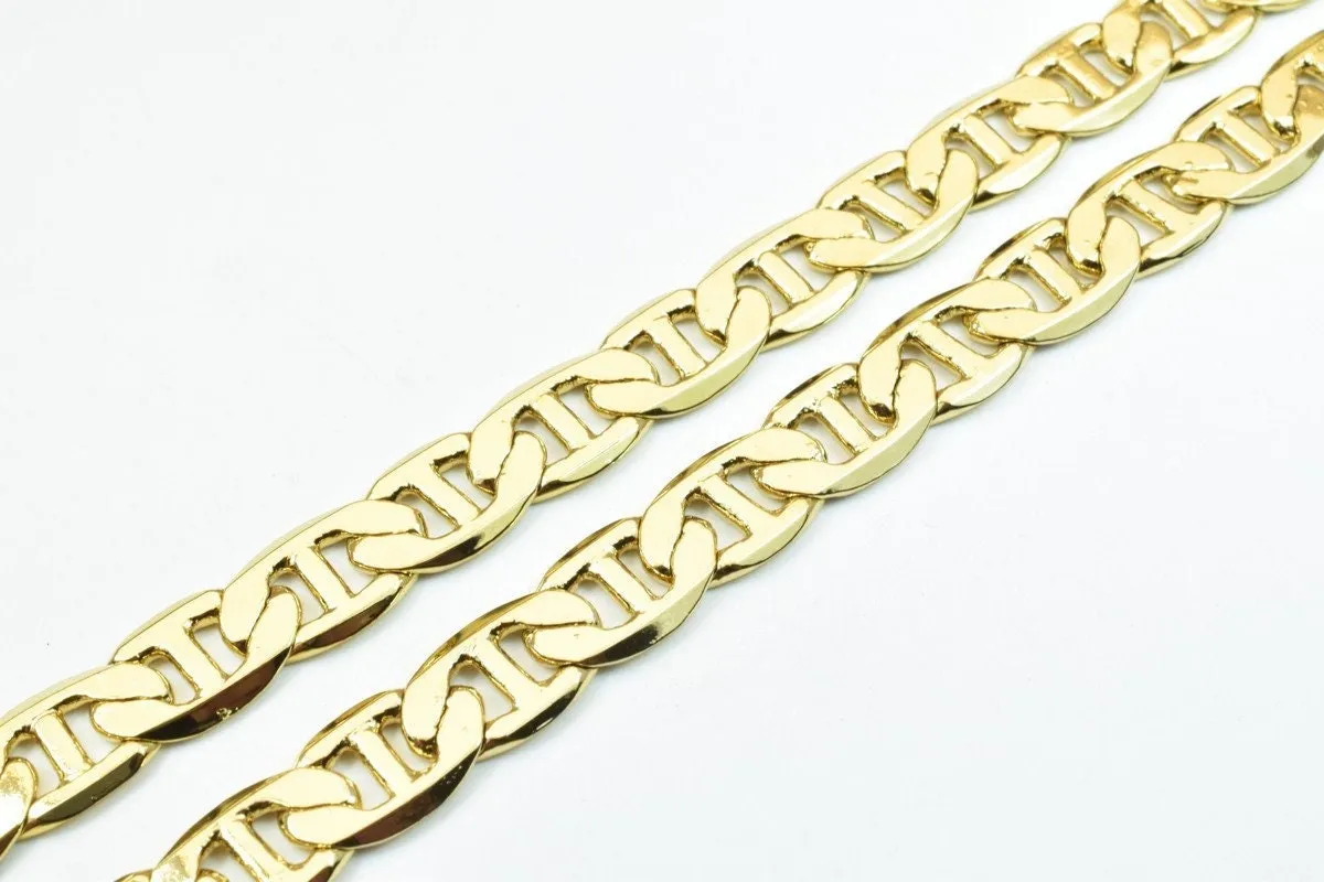 18k Gold Filled Look, EP anchor chain size 23.5" inches, width 9mm/3mm , for jewelry making cg270/cg270a