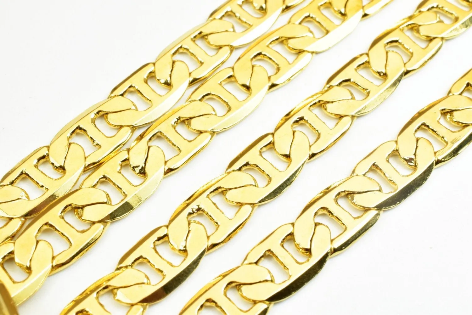 18k Gold Filled Look, EP anchor chain size 23.5" inches, width 9mm/3mm , for jewelry making cg270/cg270a