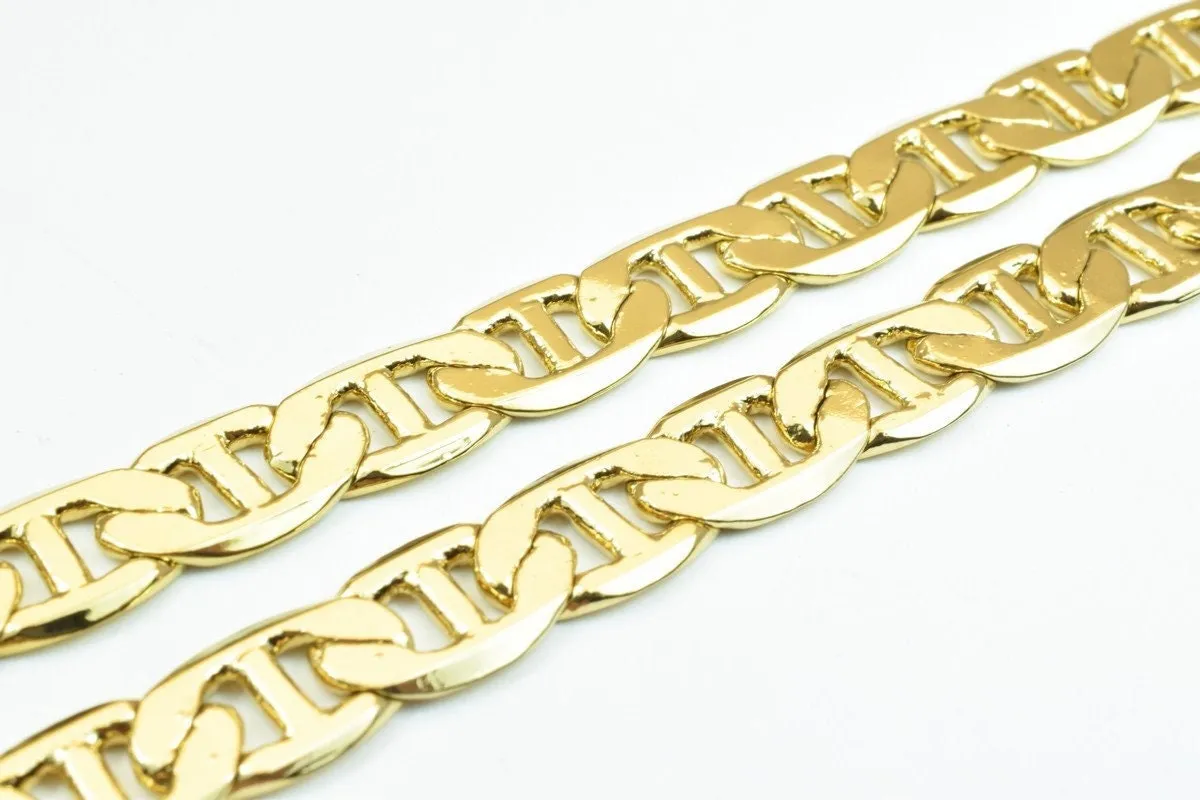 18k Gold Filled Look, EP anchor chain size 23.5" inches, width 9mm/3mm , for jewelry making cg270/cg270a