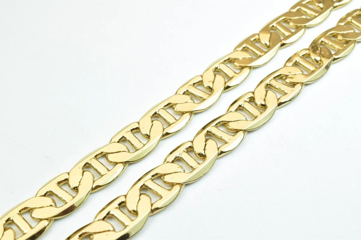 18k Gold Filled Look, EP anchor chain size 23.5" inches, width 9mm/3mm , for jewelry making cg270/cg270a