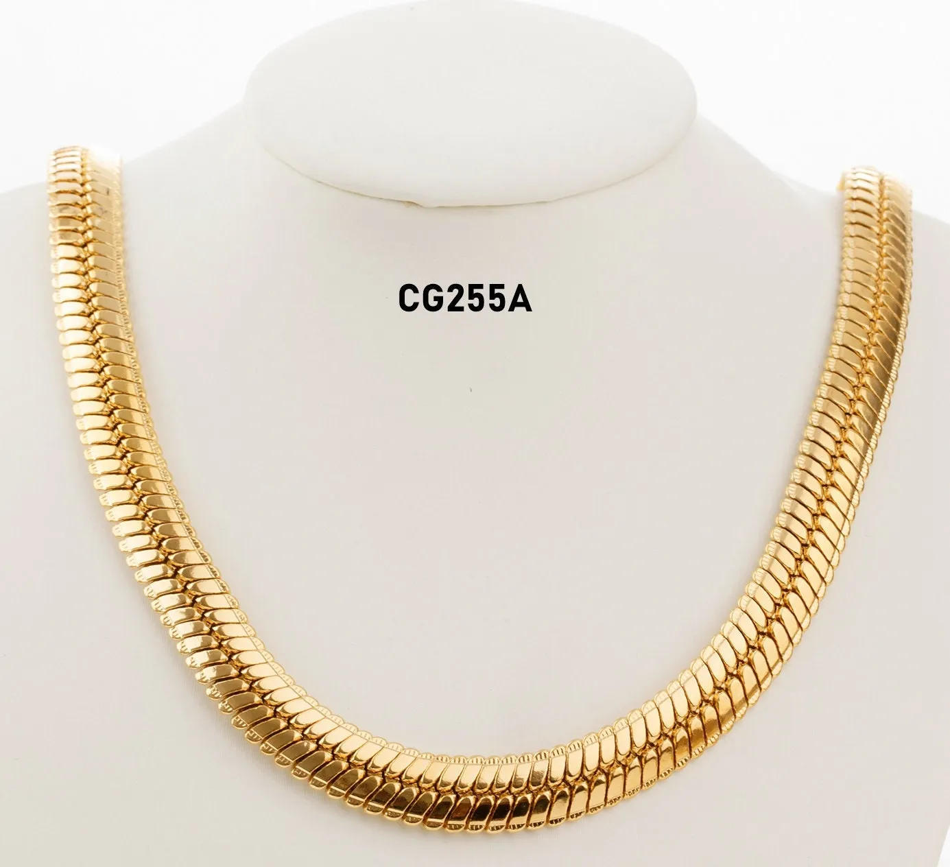 18k Gold Filled Look, EP herringbone chain 20.25" inch long size 9x3mm /6x2mm- cg255 /cg255a/ cg255b