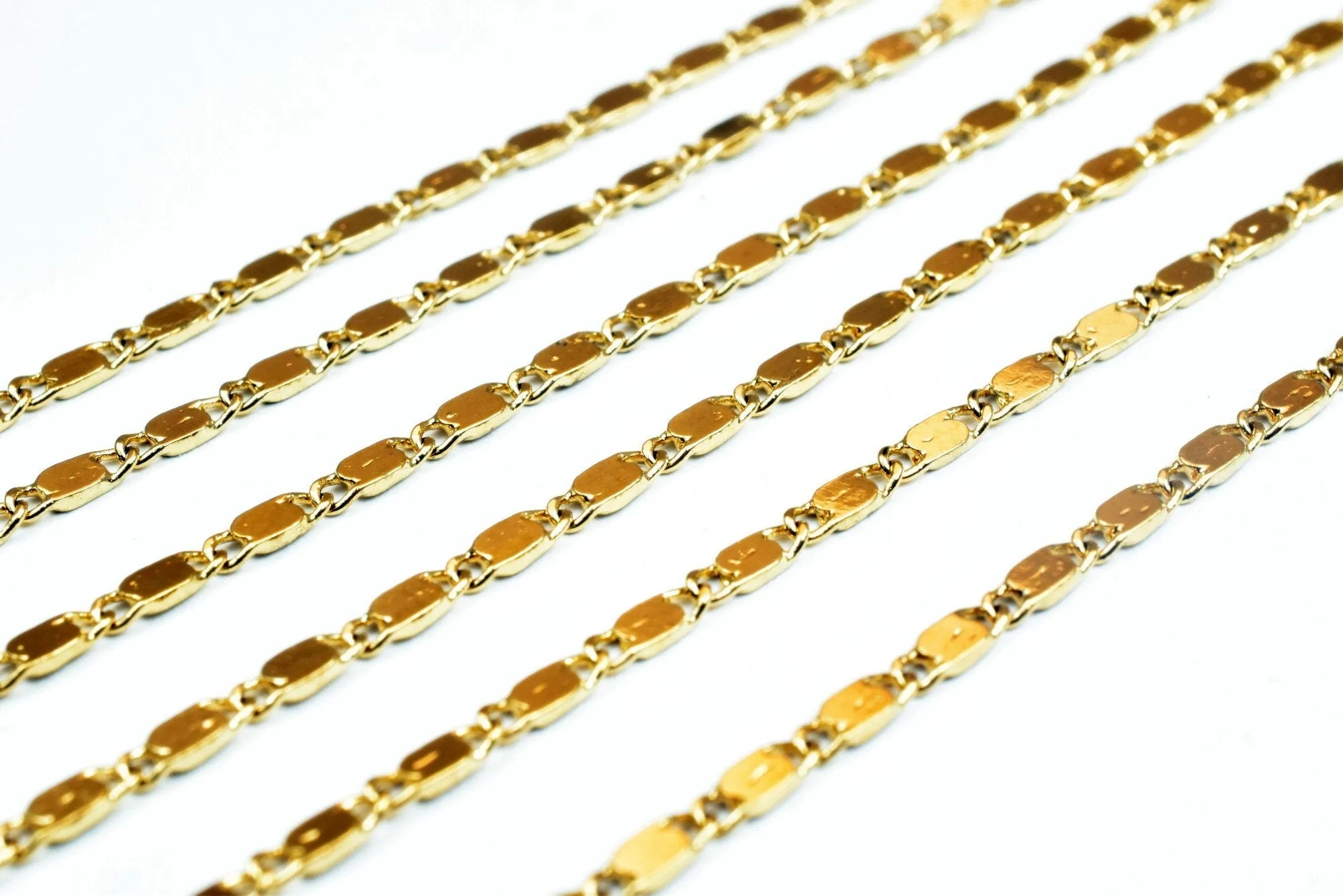 18K Gold Filled Look, EP tarnish resistant Chain Width 2mm, Thickness 0.5mm, 2 Sizes Bohemian Findings Jewelry For Jewelry Making