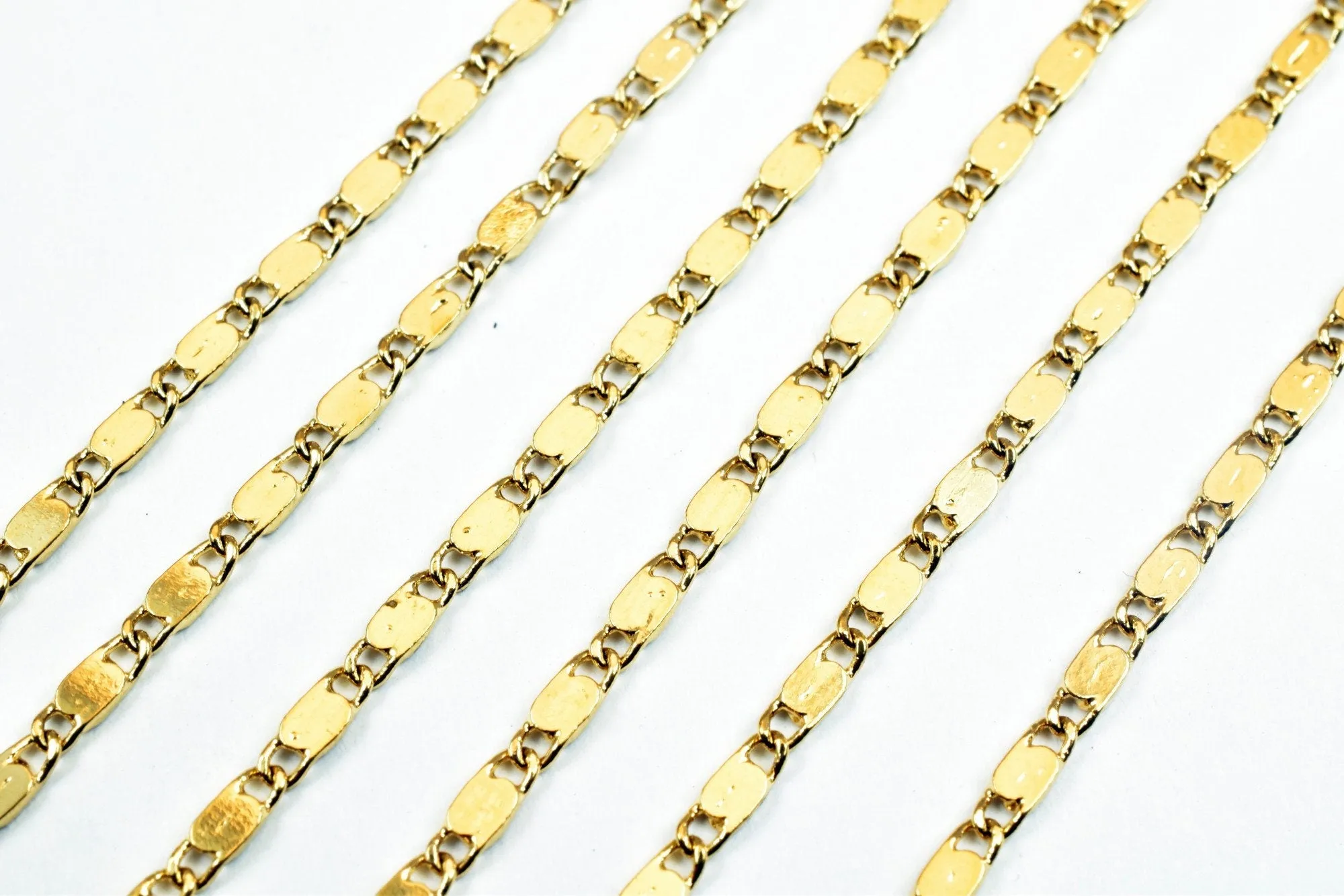 18K Gold Filled Look, EP tarnish resistant Chain Width 2mm, Thickness 0.5mm, 2 Sizes Bohemian Findings Jewelry For Jewelry Making