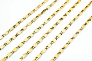 18K Gold Filled Look, EP tarnish resistant Chain Width 2mm, Thickness 0.5mm, 2 Sizes Bohemian Findings Jewelry For Jewelry Making