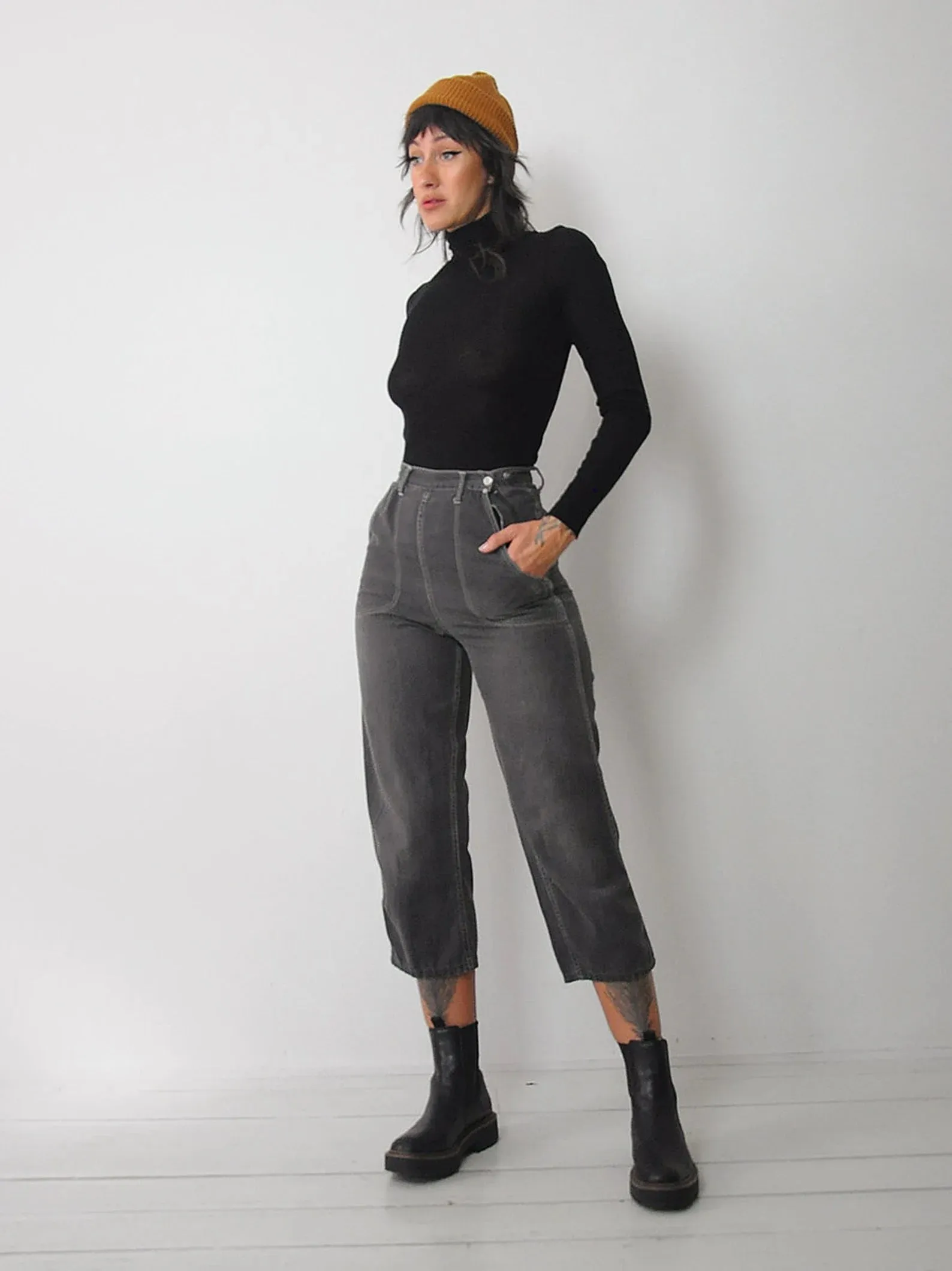 1950's Petite Faded Side Zip Jeans