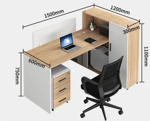 2 Seater Cubicles Workstation with Storage