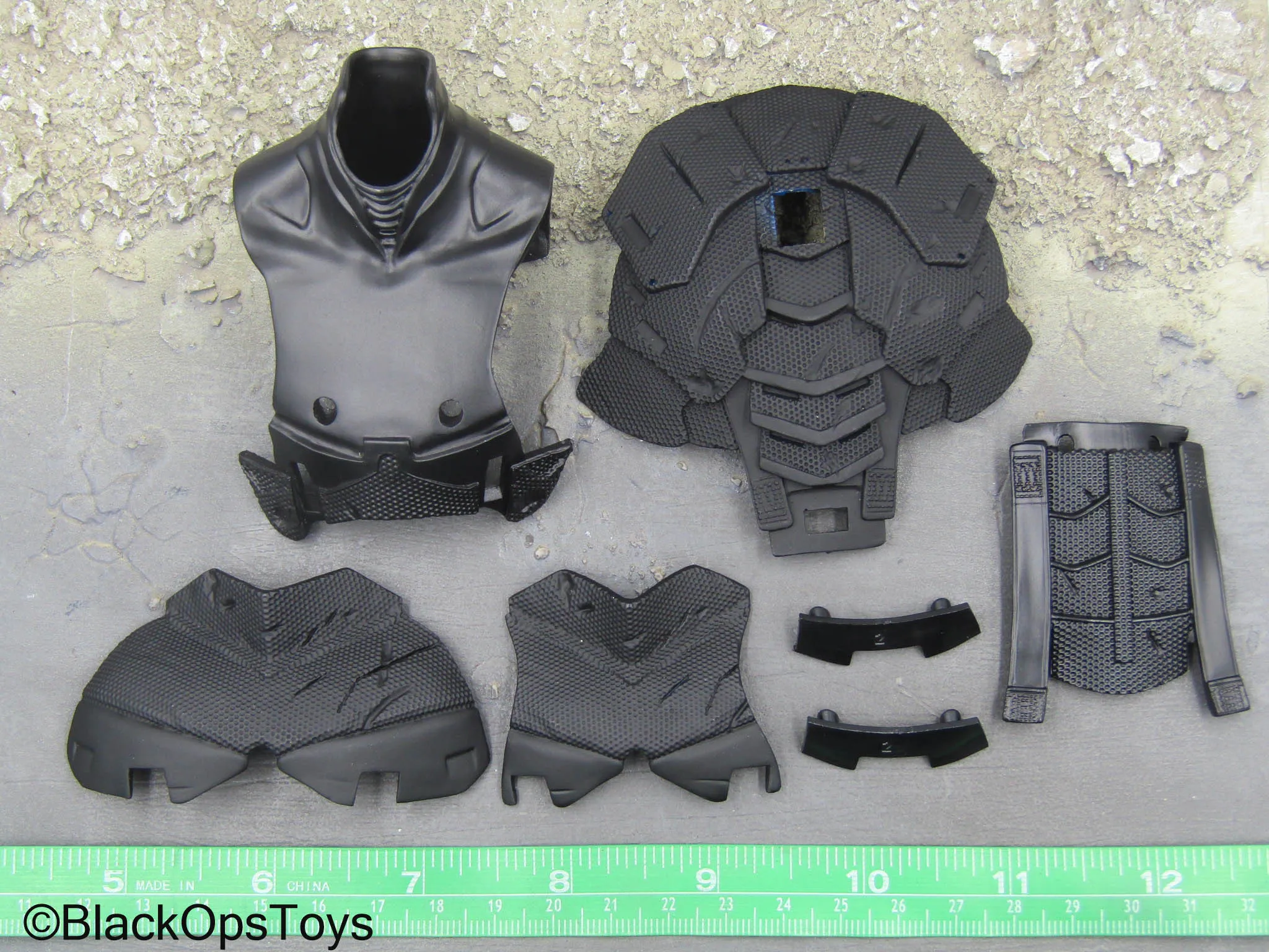 3D Printed Deathstroke Black Armor Set w/Mask, Boots, & Pistol Set