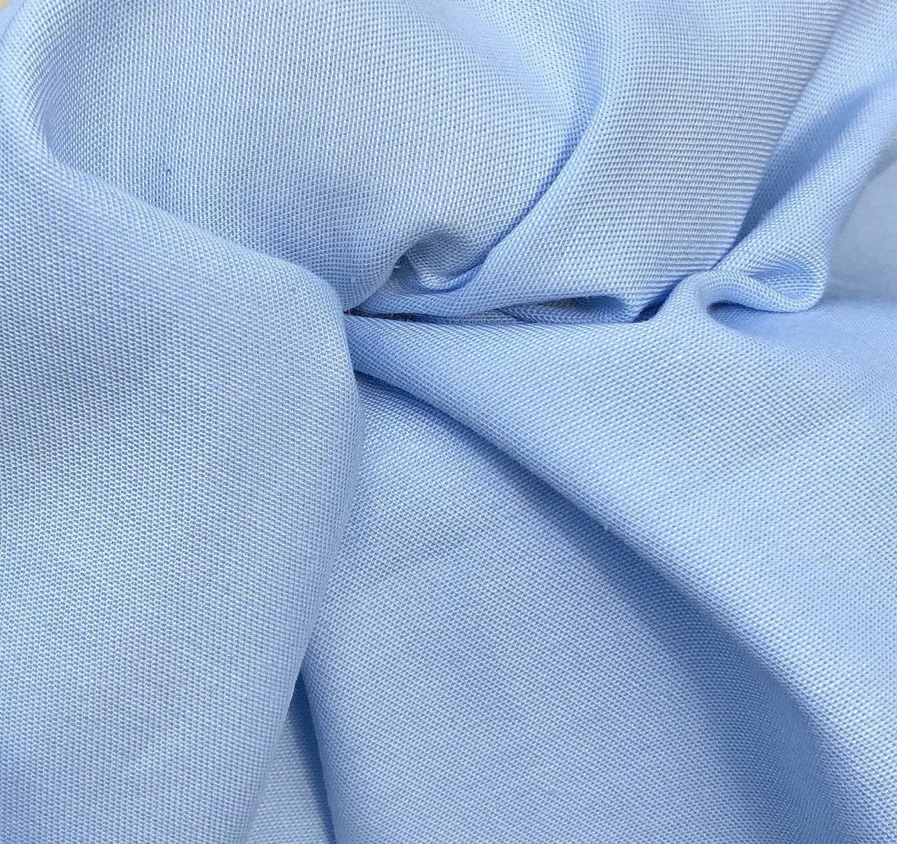 58" 100% Cotton Pima Chambray 6 OZ Light Baby Blue Apparel Woven Fabric By the Yard