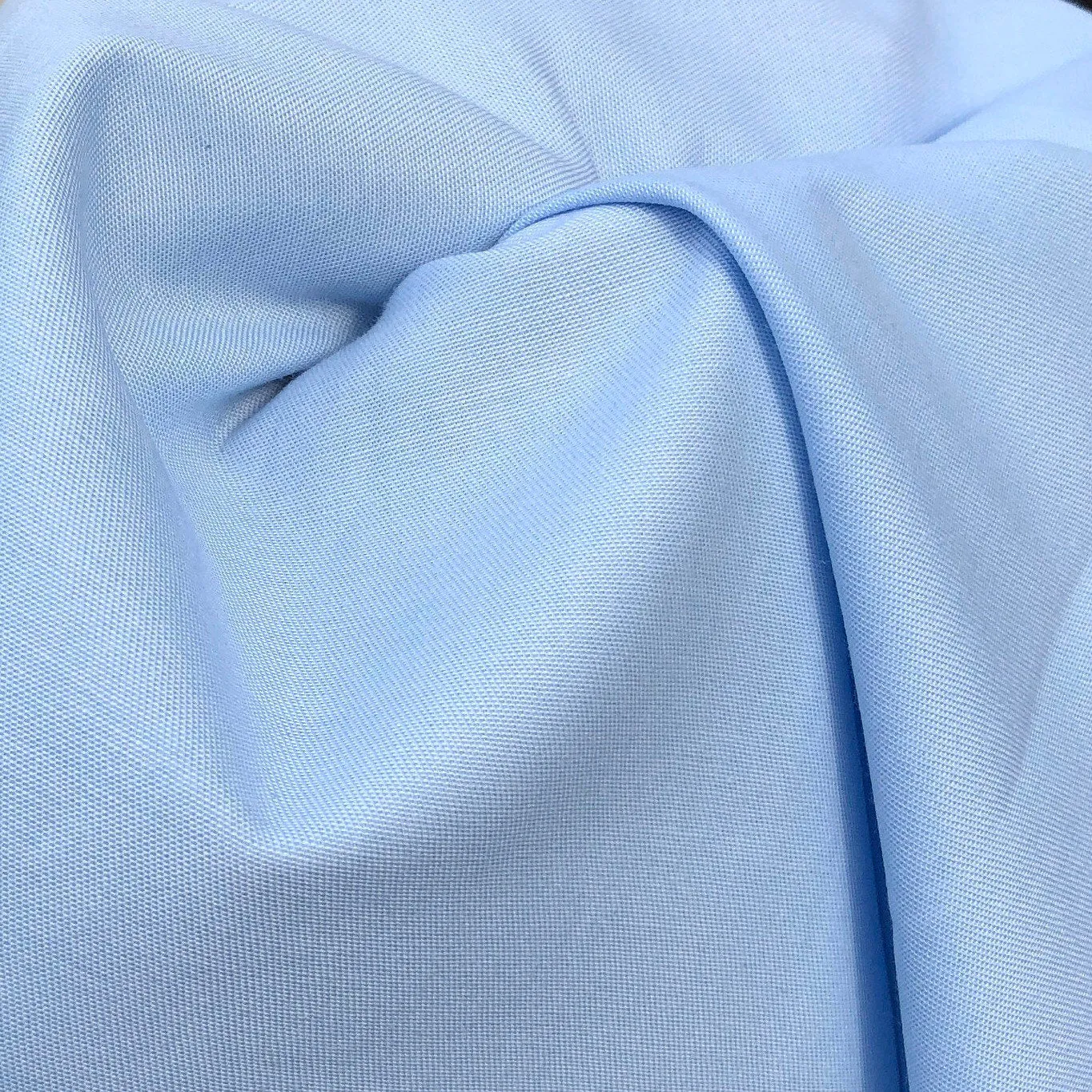 58" 100% Cotton Pima Chambray 6 OZ Light Baby Blue Apparel Woven Fabric By the Yard