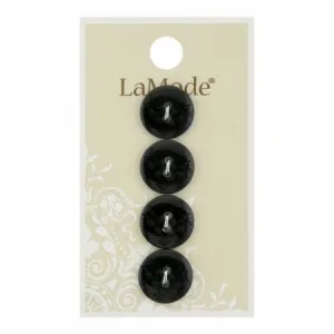 5/8" Black Etched Flowers Buttons | LaMode