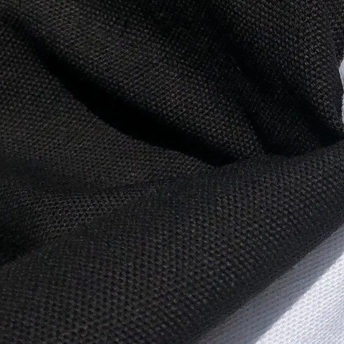 60" 100% Cotton Canvas 7 OZ Pitch Black Apparel and Face Mask Woven Fabric By the Yard