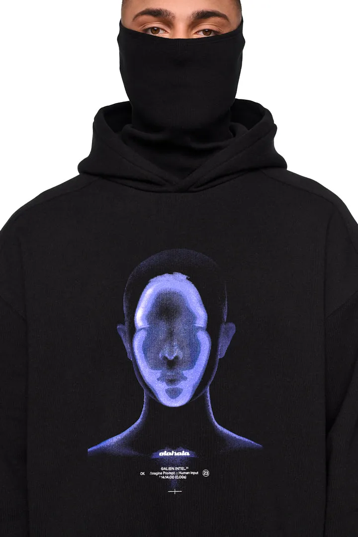 Alien Intel Mask Hoodie Blue