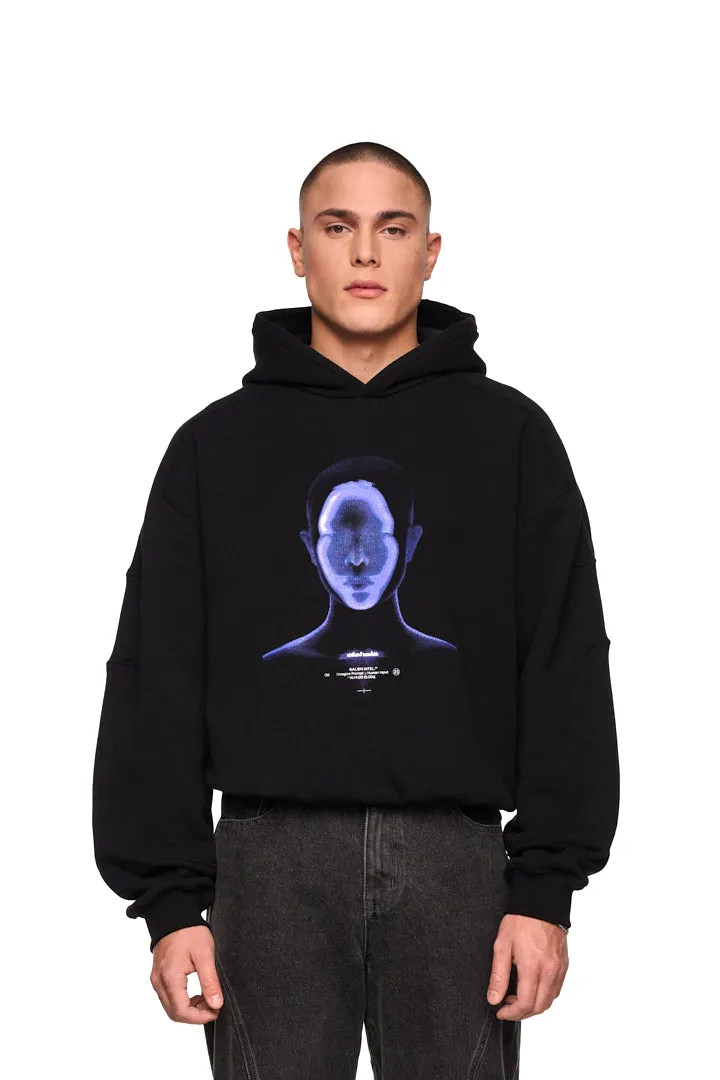 Alien Intel Mask Hoodie Blue