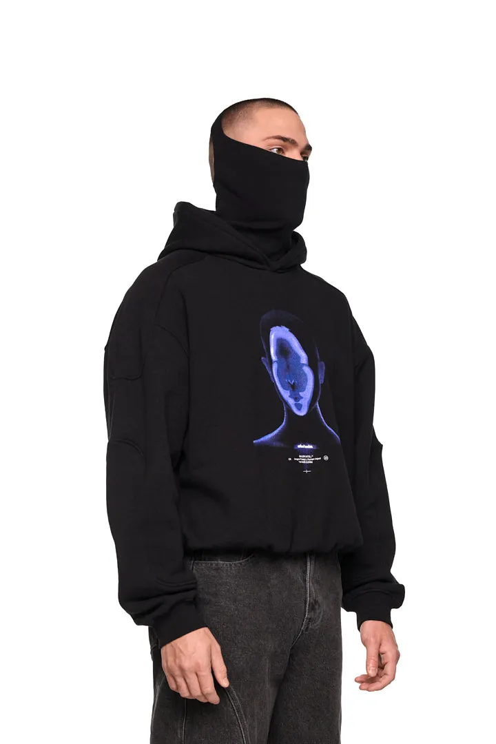 Alien Intel Mask Hoodie Blue