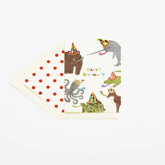 ANIMAL PARTY HAPPY BIRTHDAY CARD