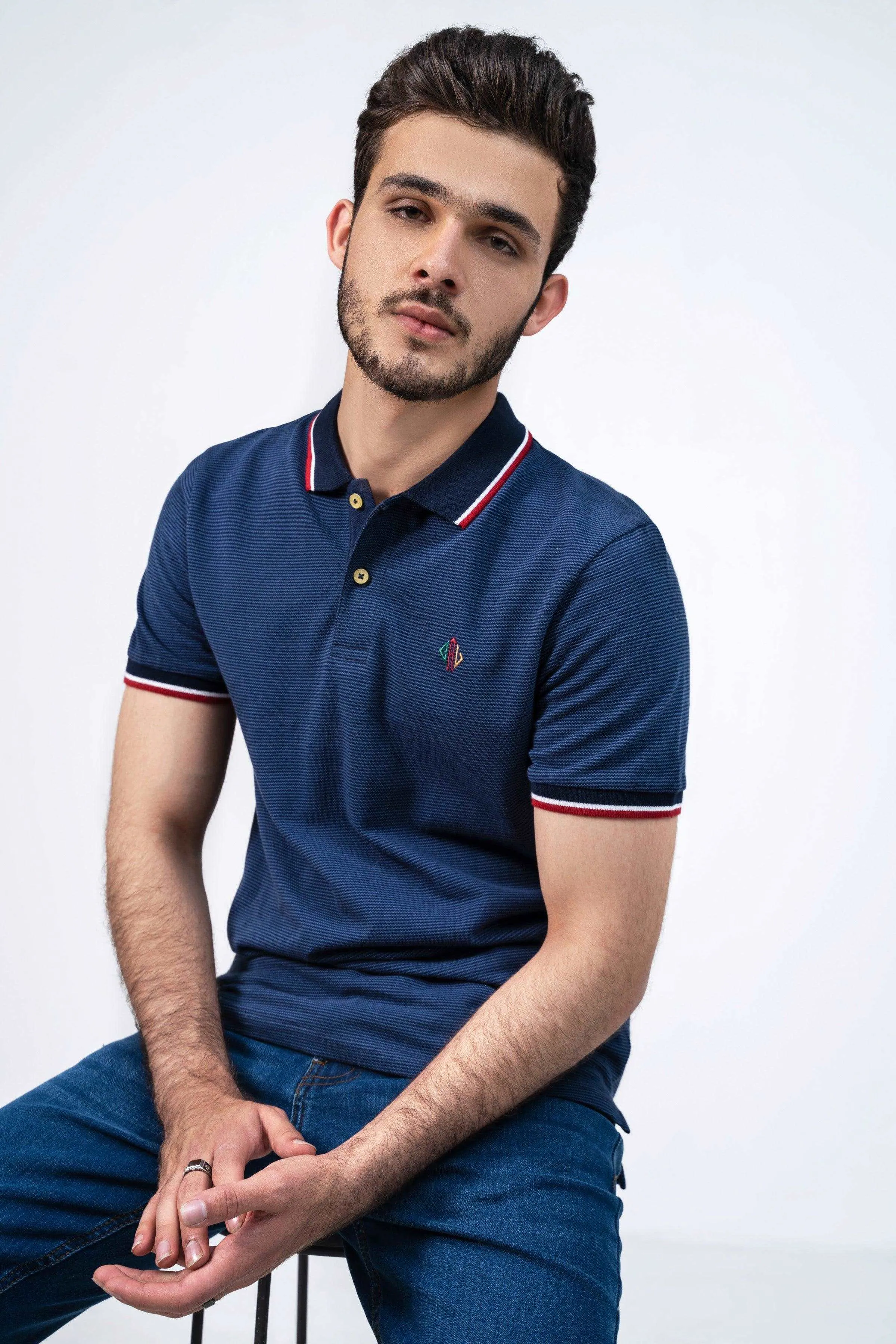 BIRD EYE POLO NAVY