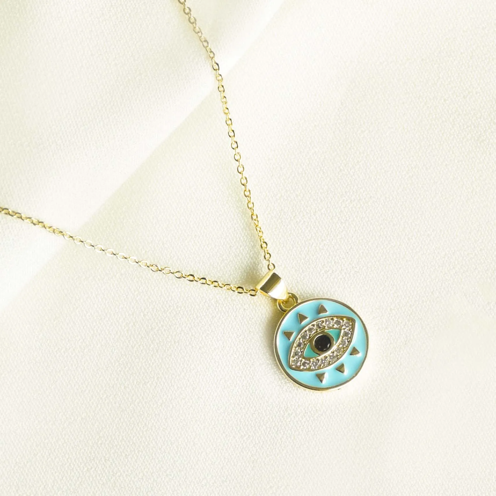 Blue Evil Eye Sequence Pendant