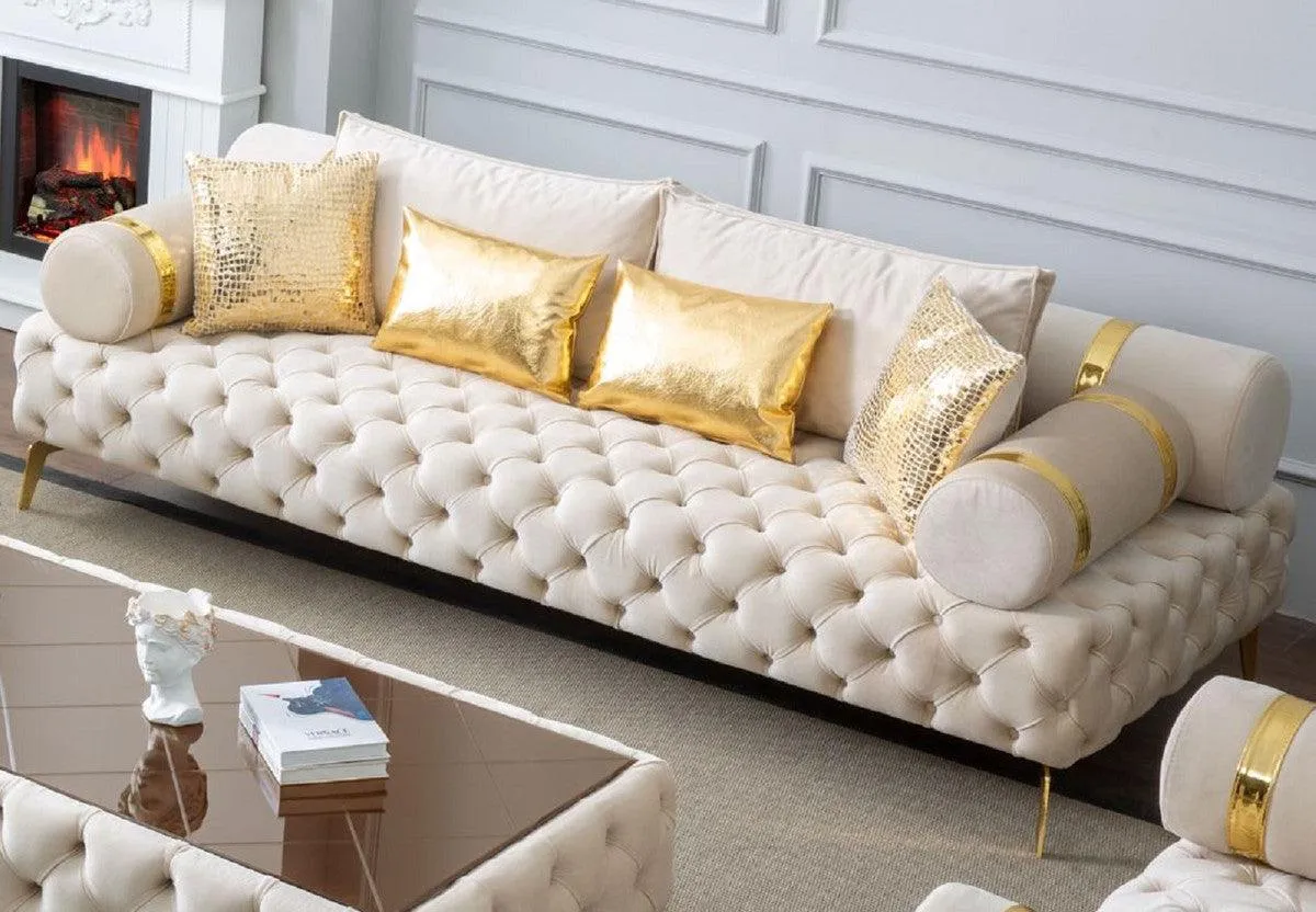 Briaton luxury Chesterfield 4pc sofa cream