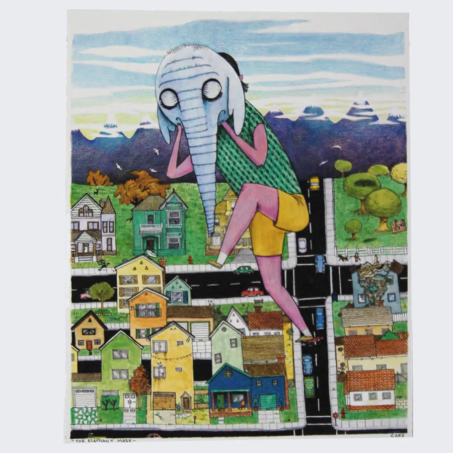 Cassia Lupo - Earthquake / The Elephant Mask Print