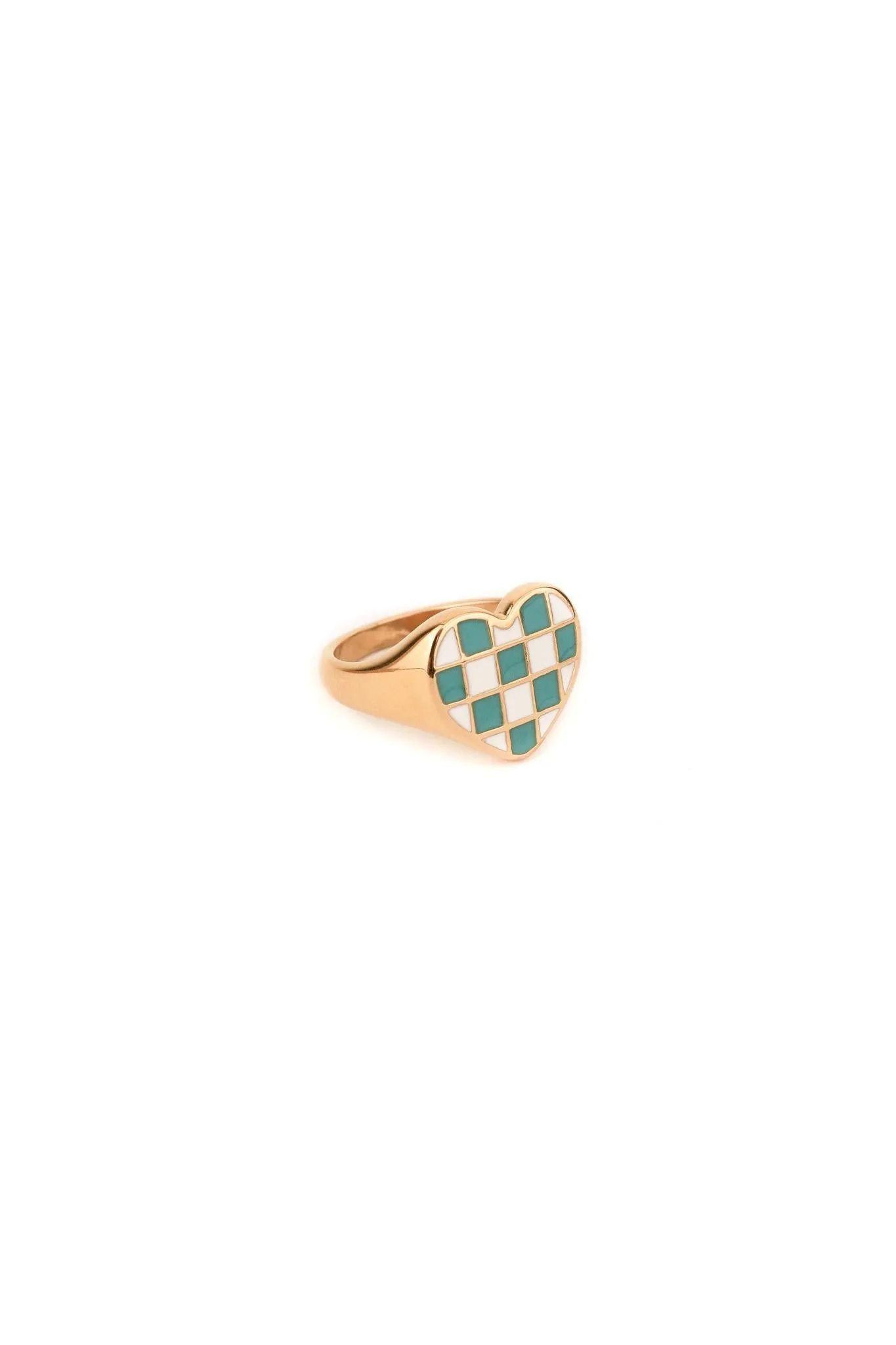 Checkered Heart Ring