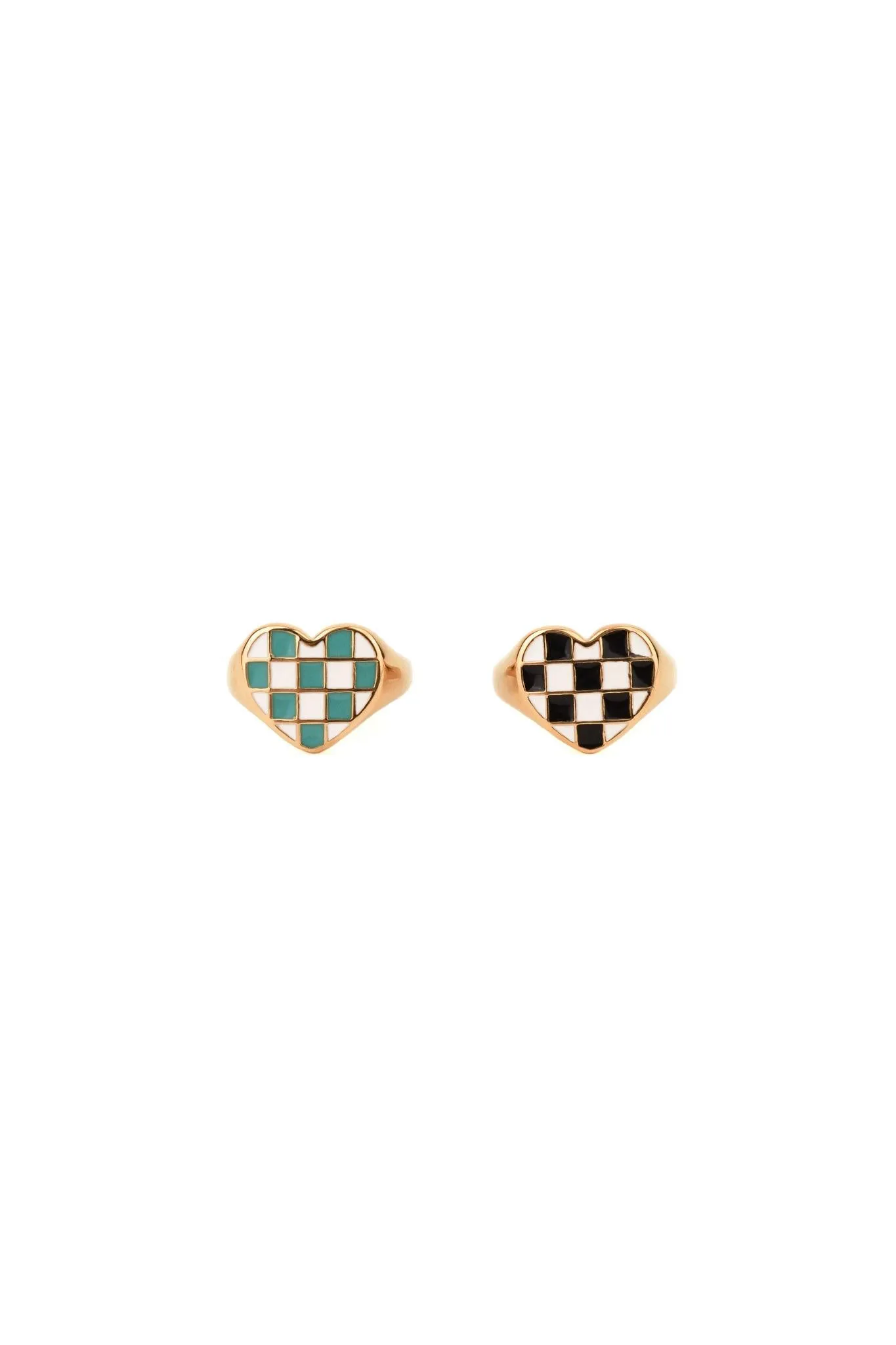 Checkered Heart Ring