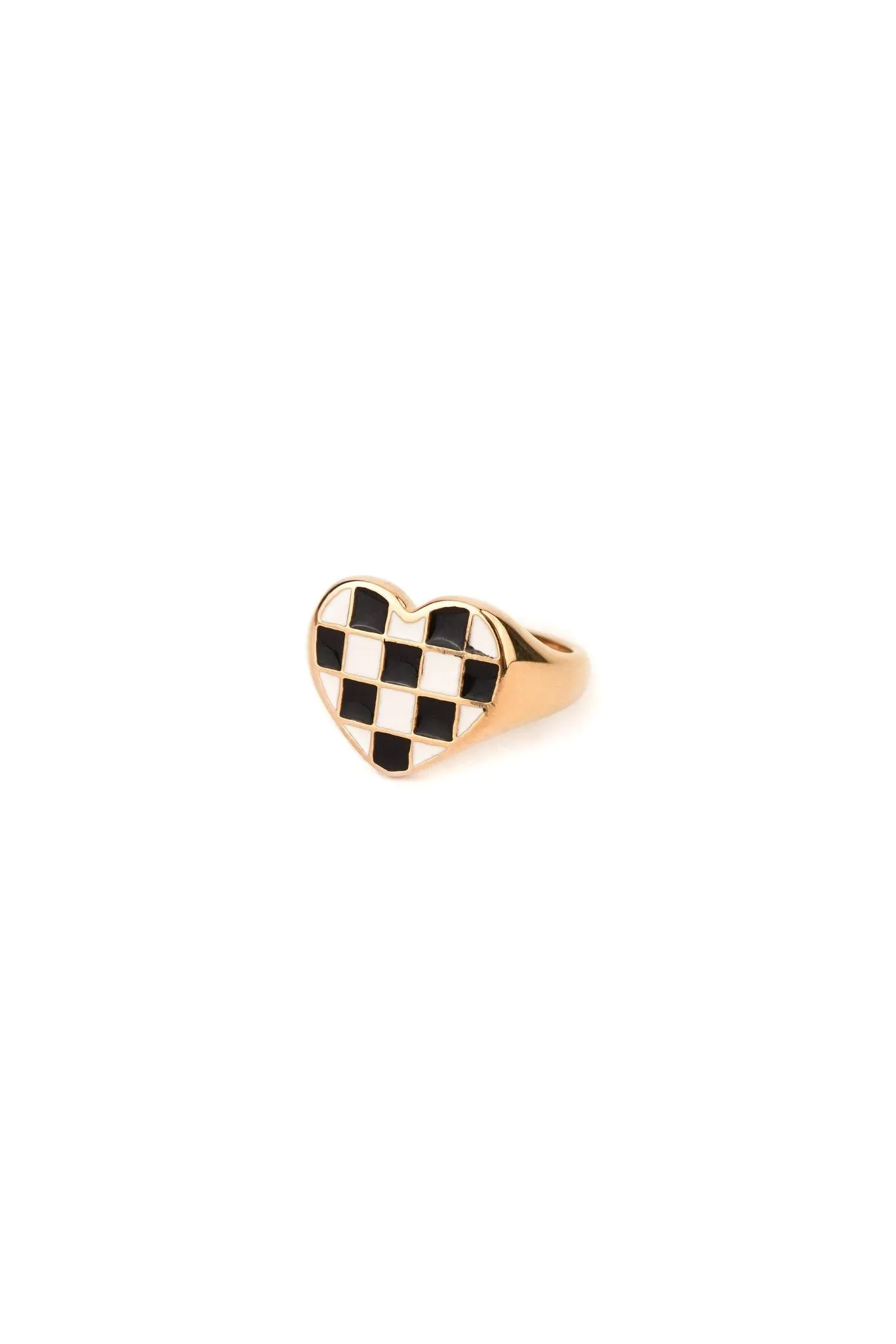 Checkered Heart Ring