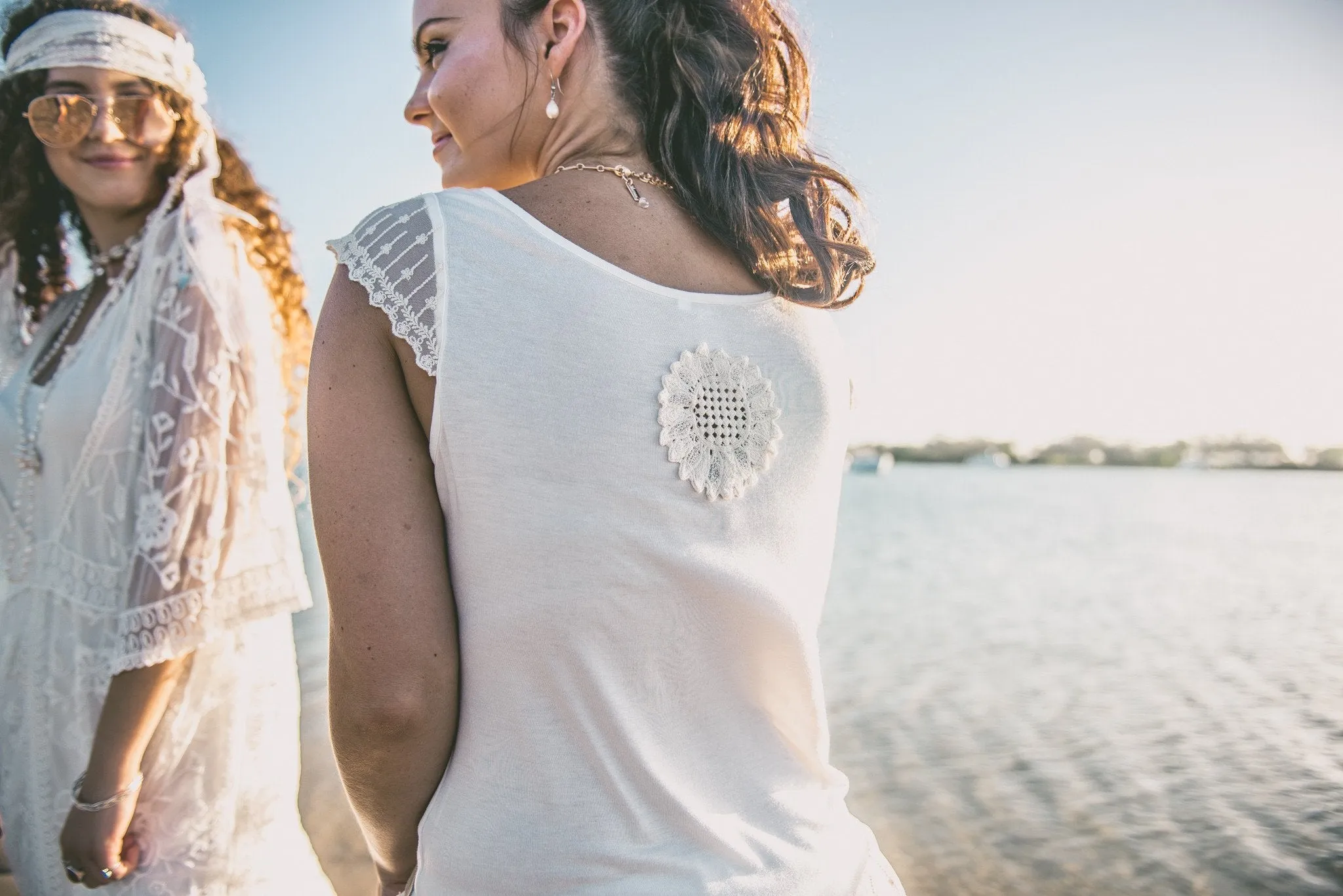 Cream Lace Tee