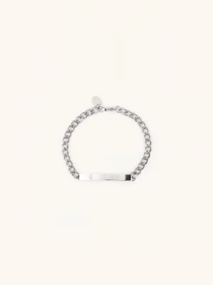 Curb Chain Engravable Plate Bracelet