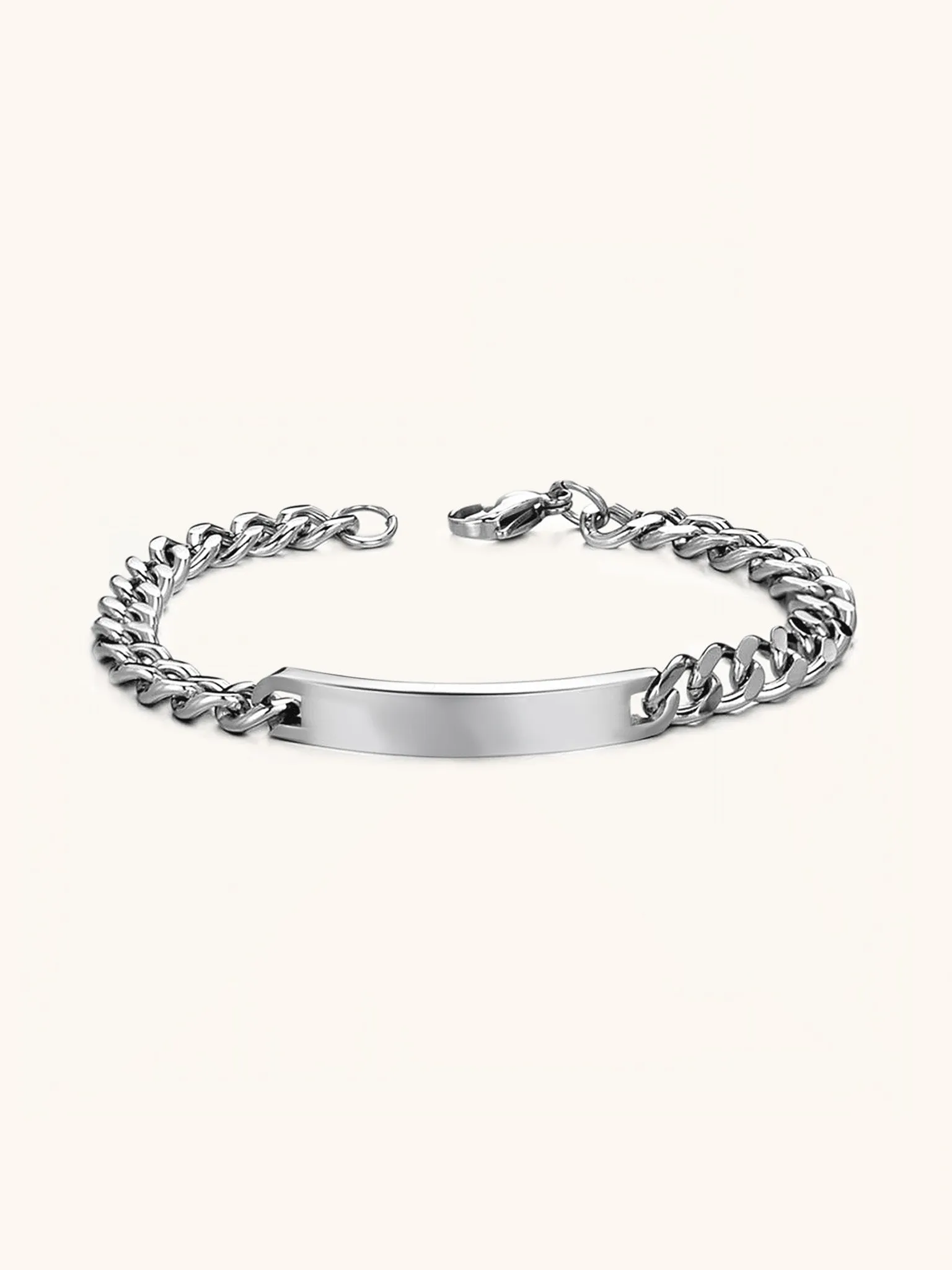 Curb Chain Engravable Plate Bracelet