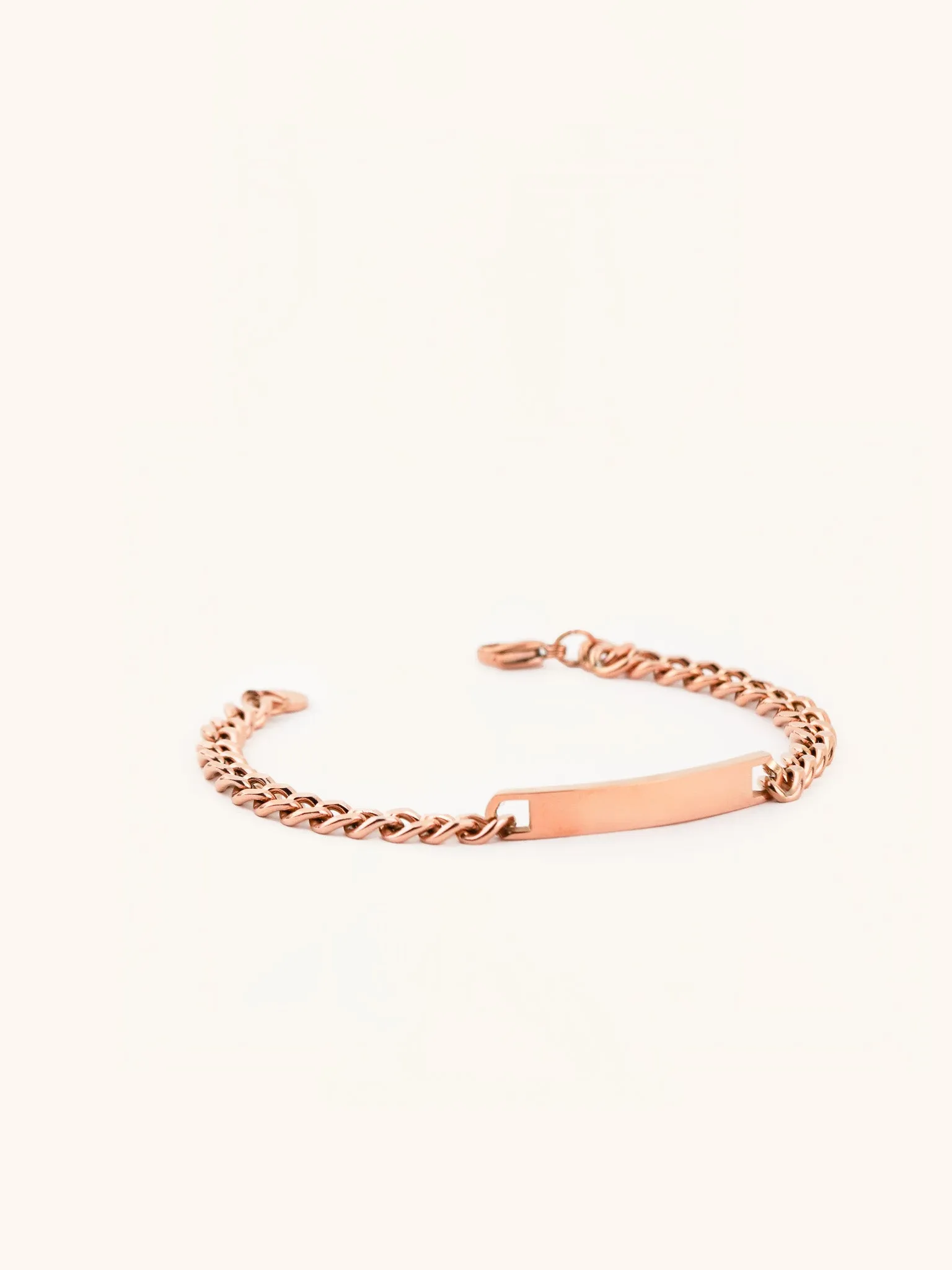 Curb Chain Engravable Plate Bracelet