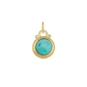 December -- Turquoise Birthstone Charm in Gold