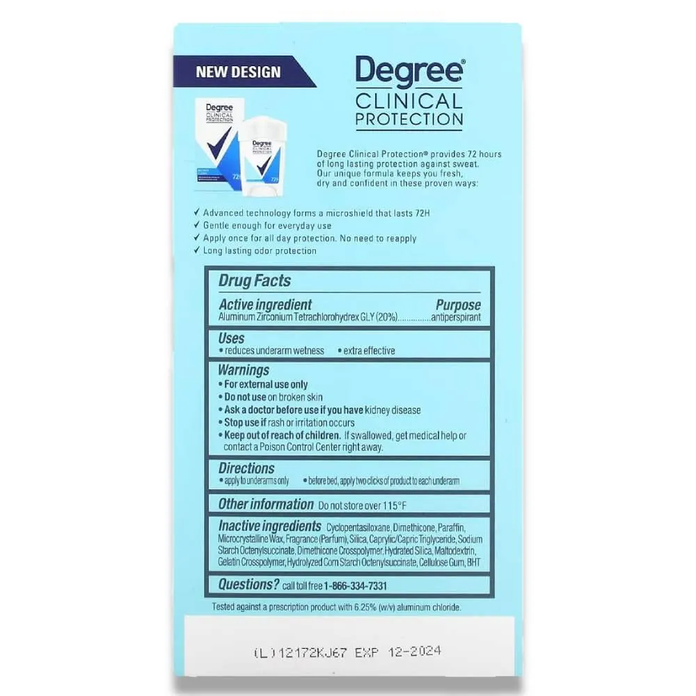 Degree -Deodorant Shower Clean, Soft Solid -  1.7 oz - 120 Pack