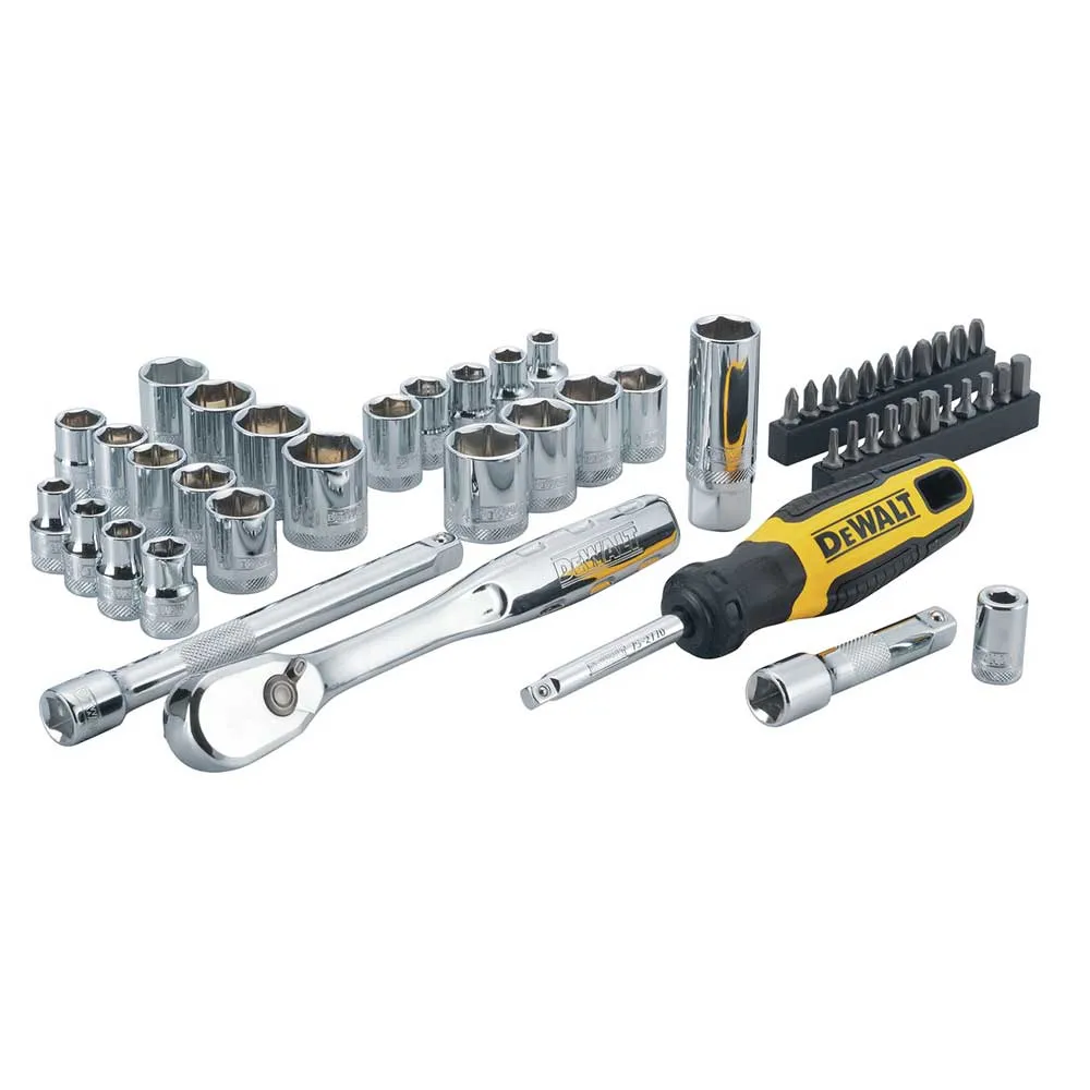 DeWALT DWMT81611T 3/8’’ Mechanics Nano Bit Tool Set, Polished Chrome (50 PC)