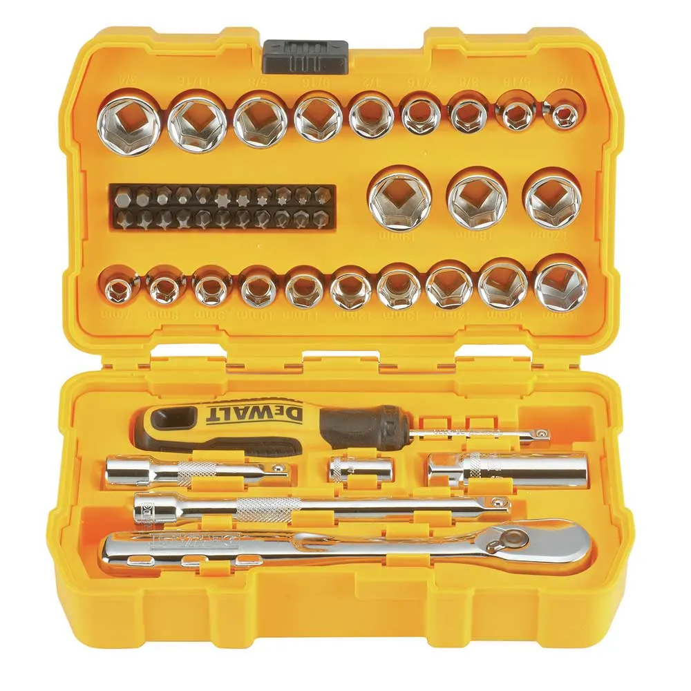 DeWALT DWMT81611T 3/8’’ Mechanics Nano Bit Tool Set, Polished Chrome (50 PC)