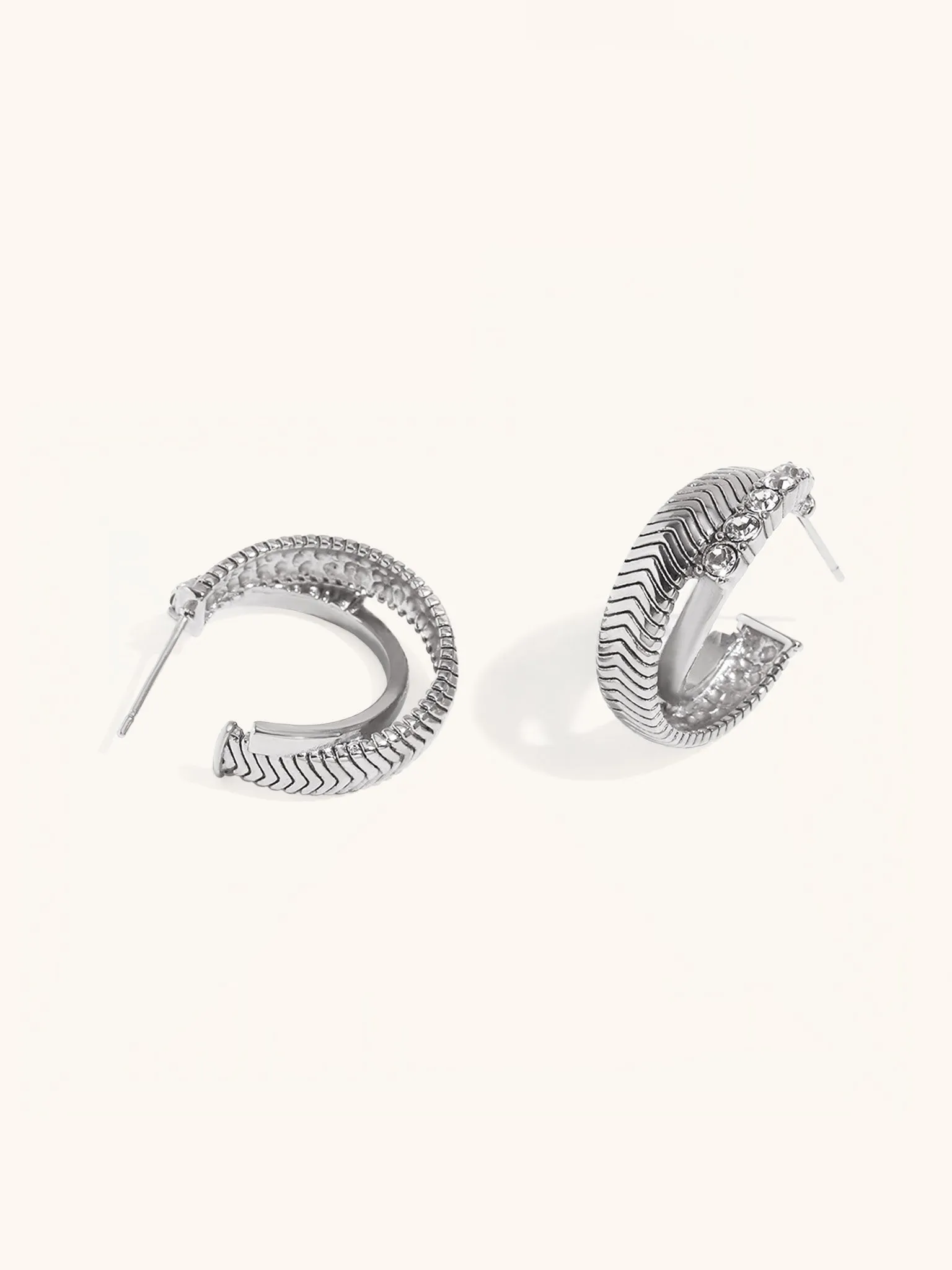 Diamond Herringbone Earrings