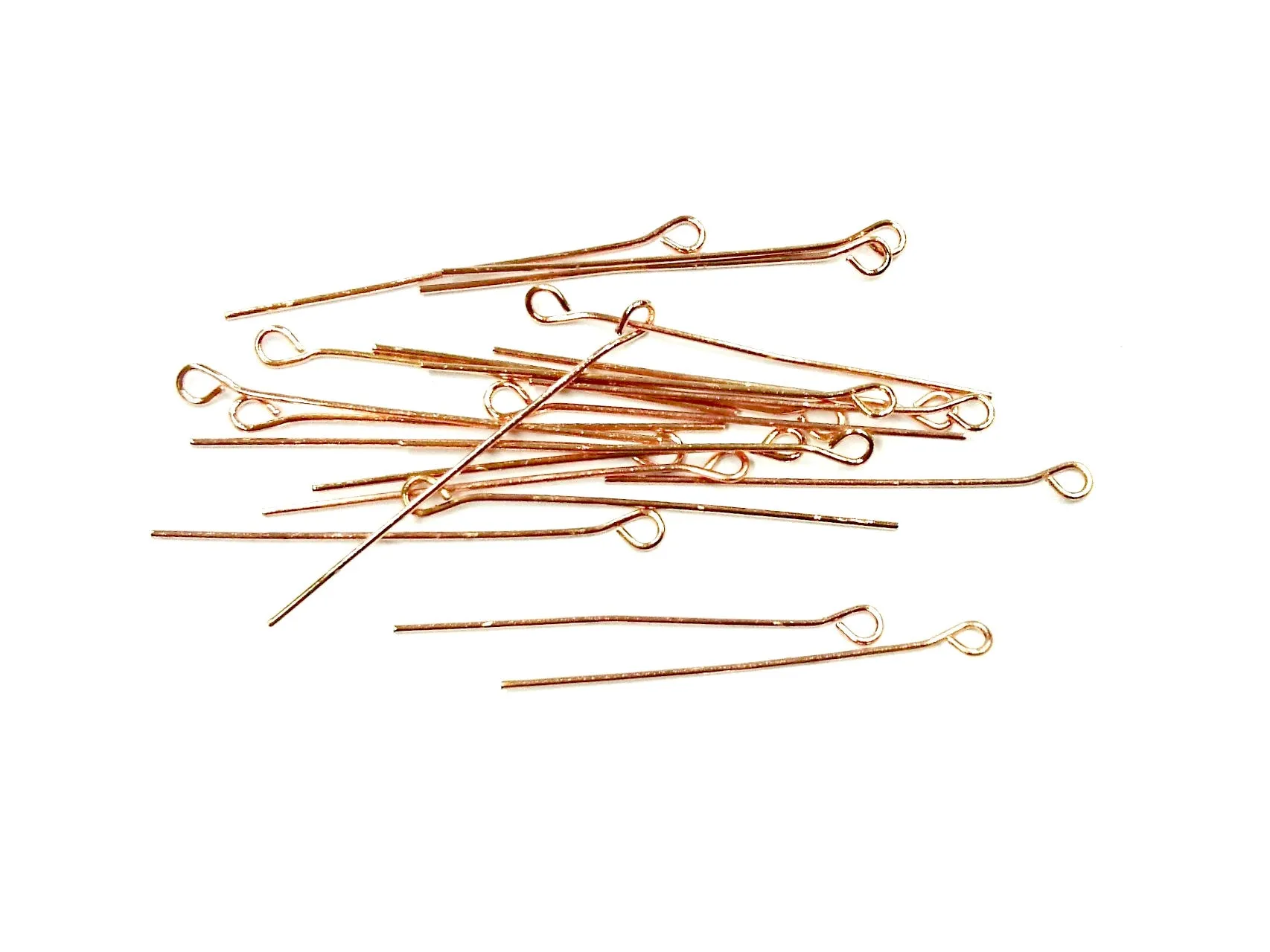 Eye Pins, 30/40mm Rose Gold color, Brass, 24 pcs | 9字針, 30/40mm, 銅, 玫瑰金色, 24個