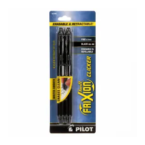 Frixion Clicker Pen Black Fine Point 0.7mm 2pk