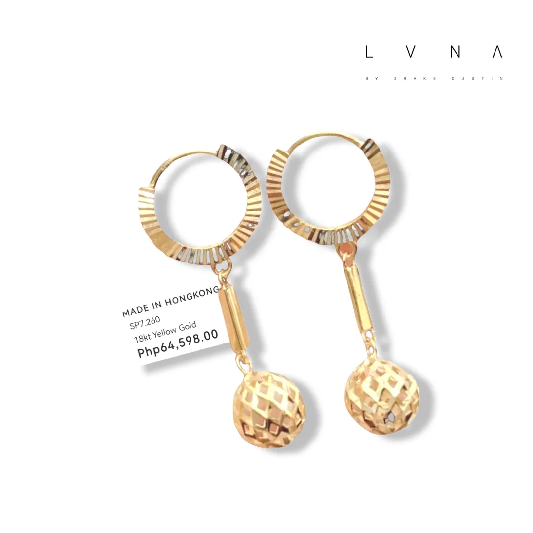 #GOLD2024 | 18K Golden Circle Drop Hoop Earrings