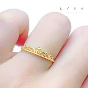 #GOLD2024 | 18K Golden Crown Heart Ladies Ring