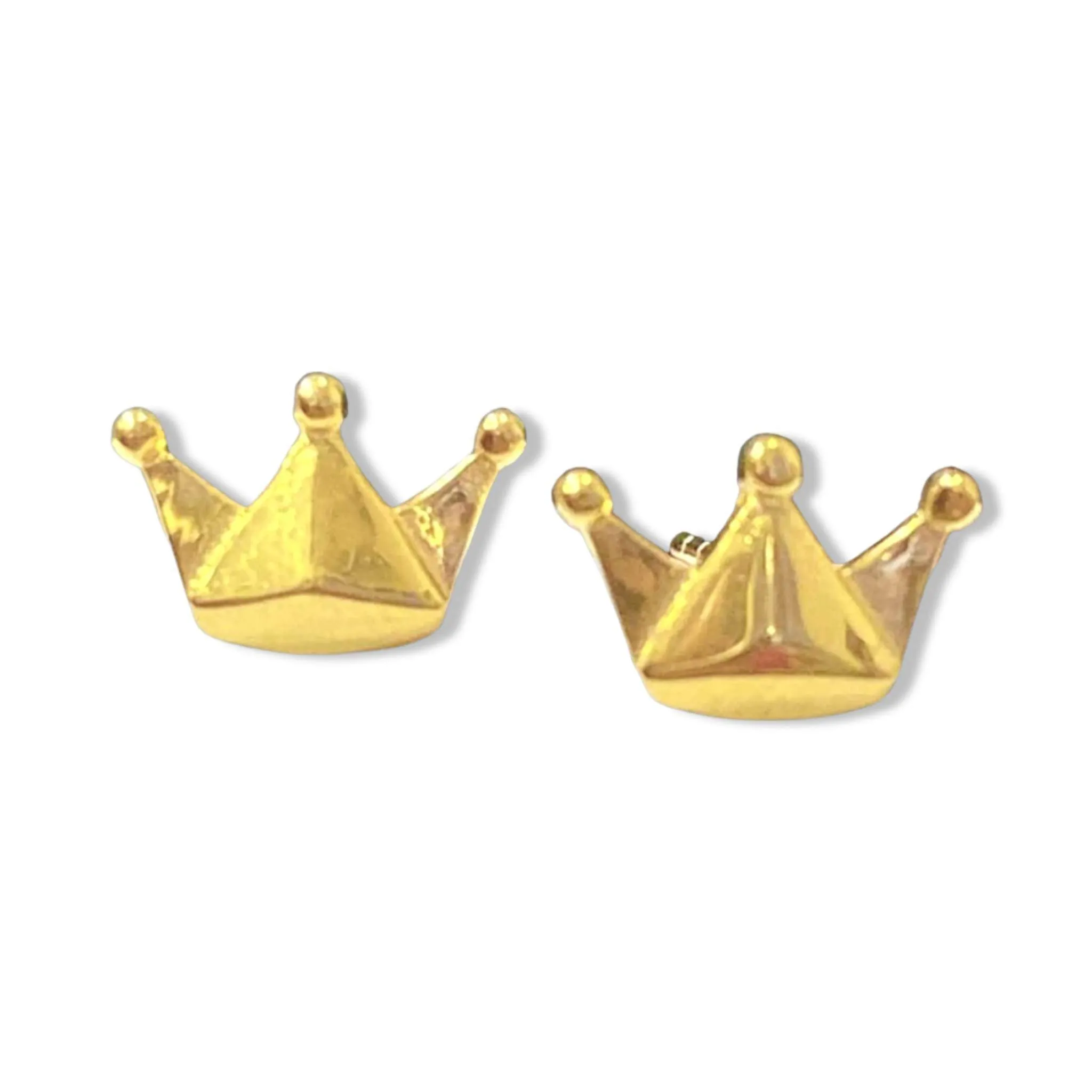 #GOLD2024 | 18K Golden Crown Stud Earrings