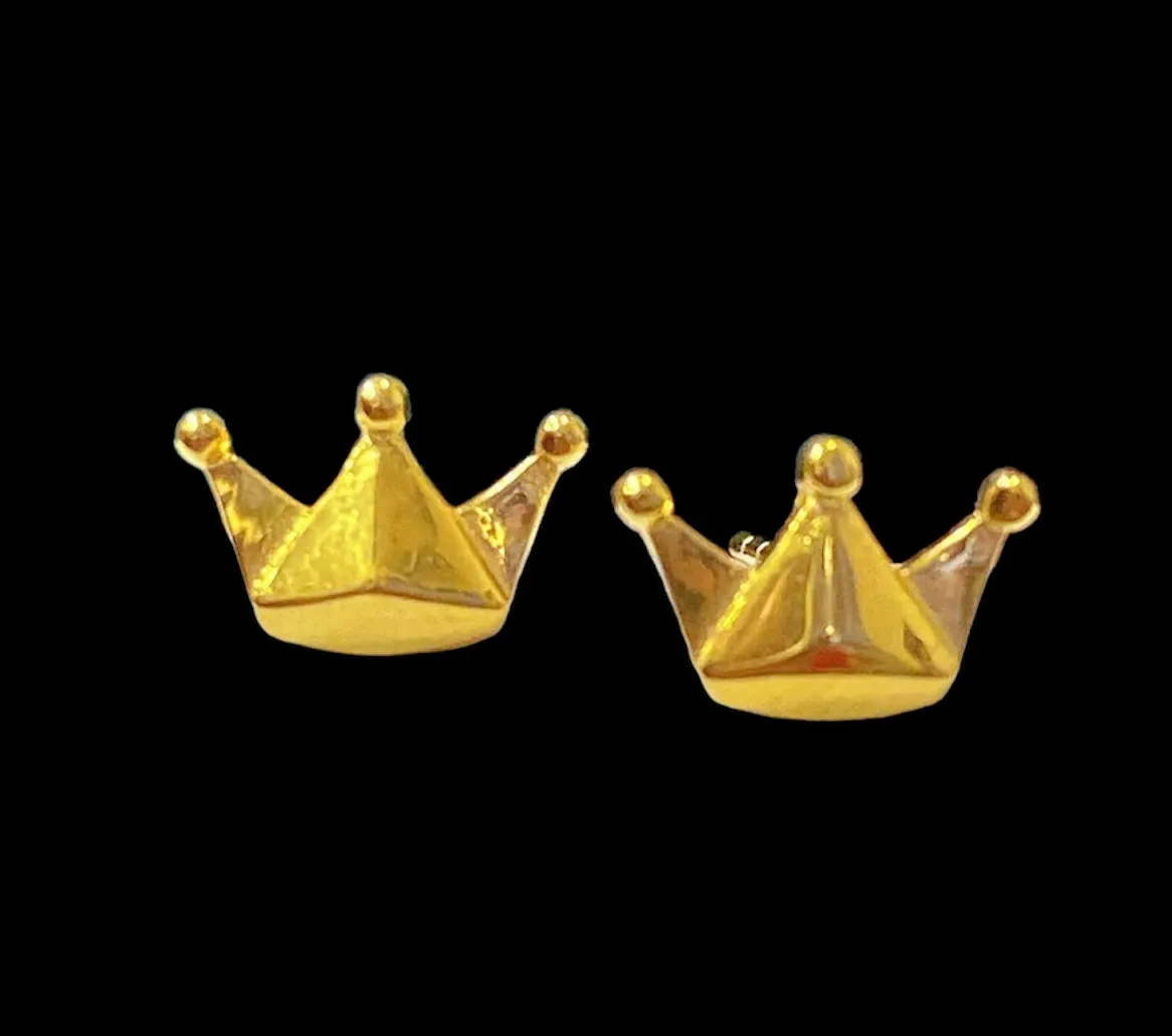 #GOLD2024 | 18K Golden Crown Stud Earrings