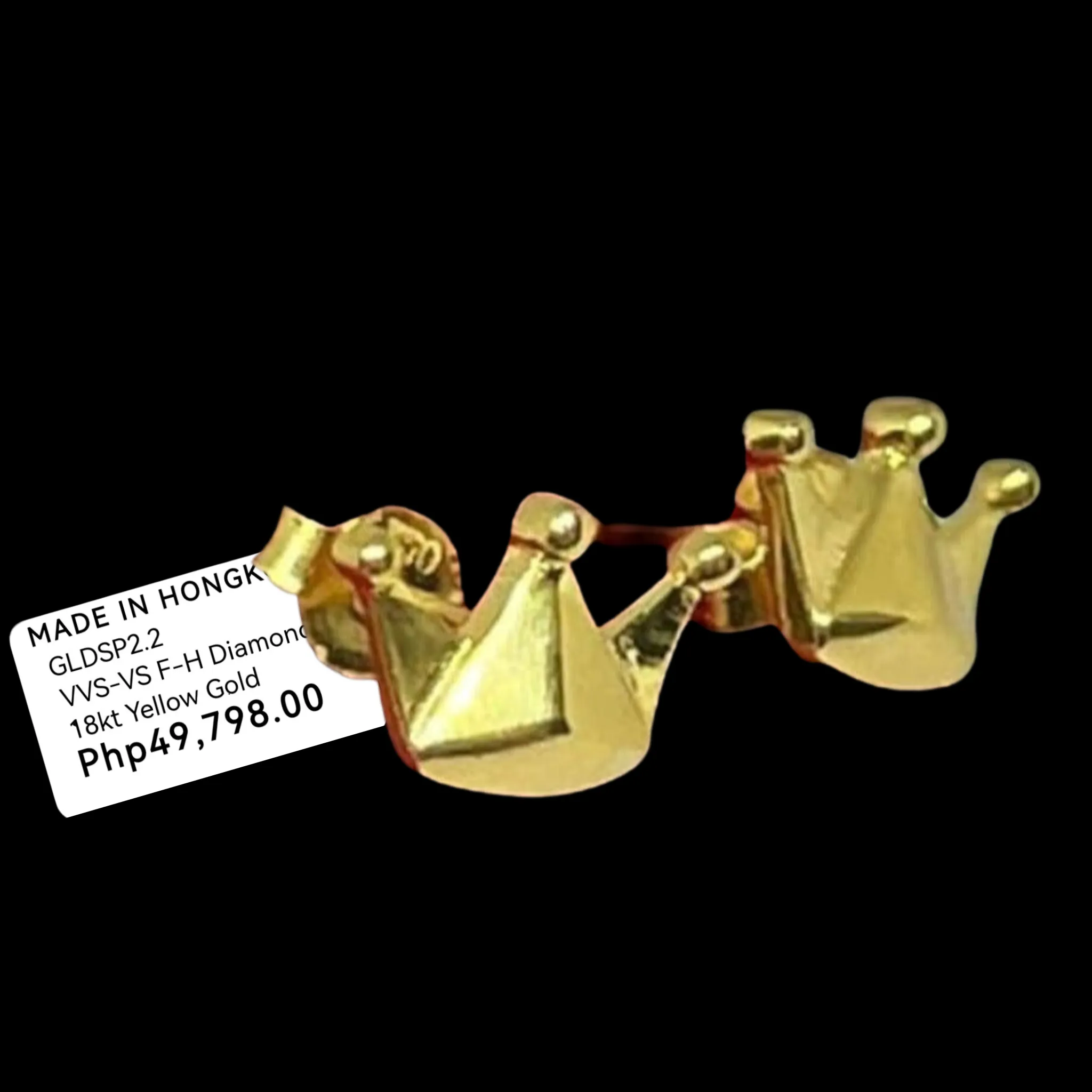 #GOLD2024 | 18K Golden Crown Stud Earrings