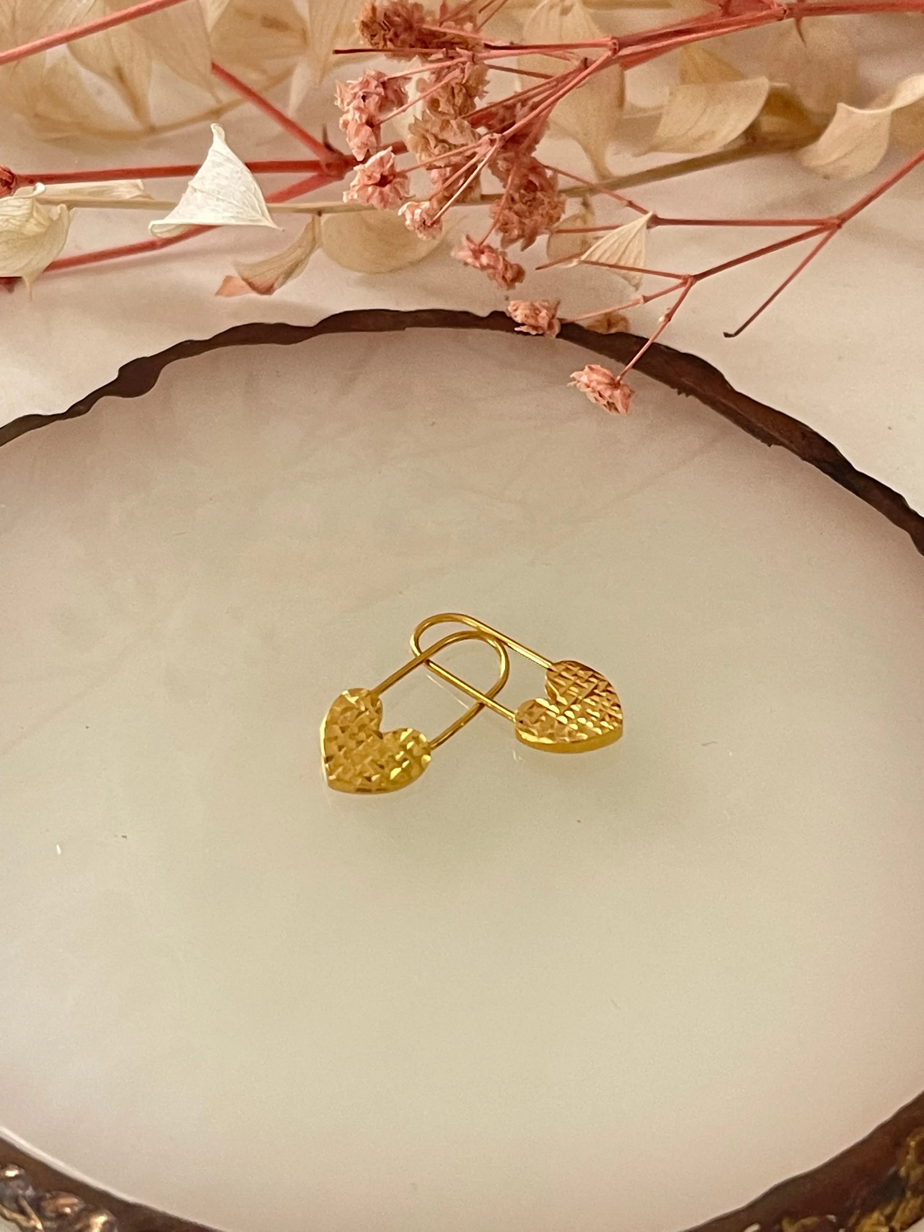 #GOLD2024 | 18K Golden Heart Lock Earrings