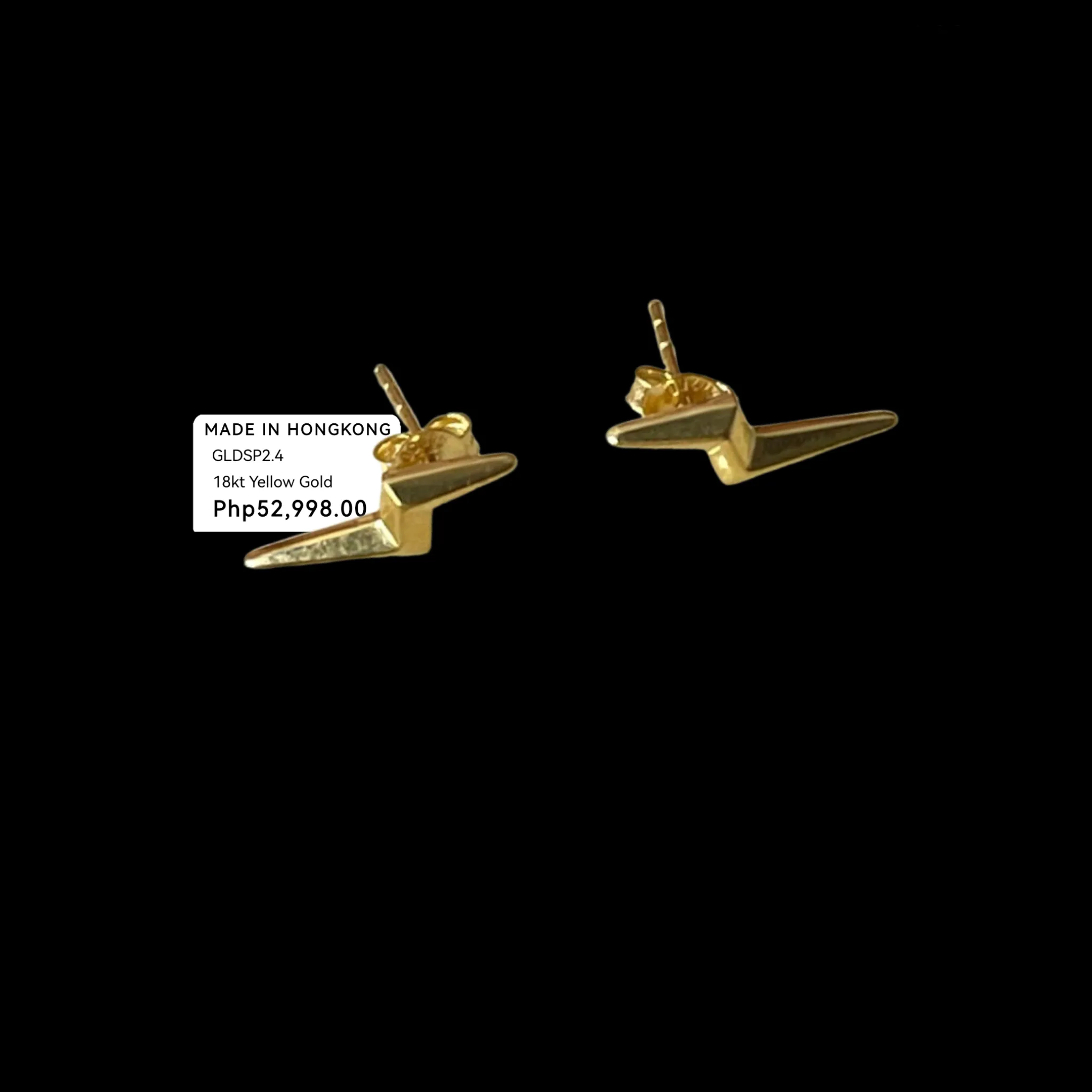 #GOLD2024 | 18K Golden Lightning Stud Earrings