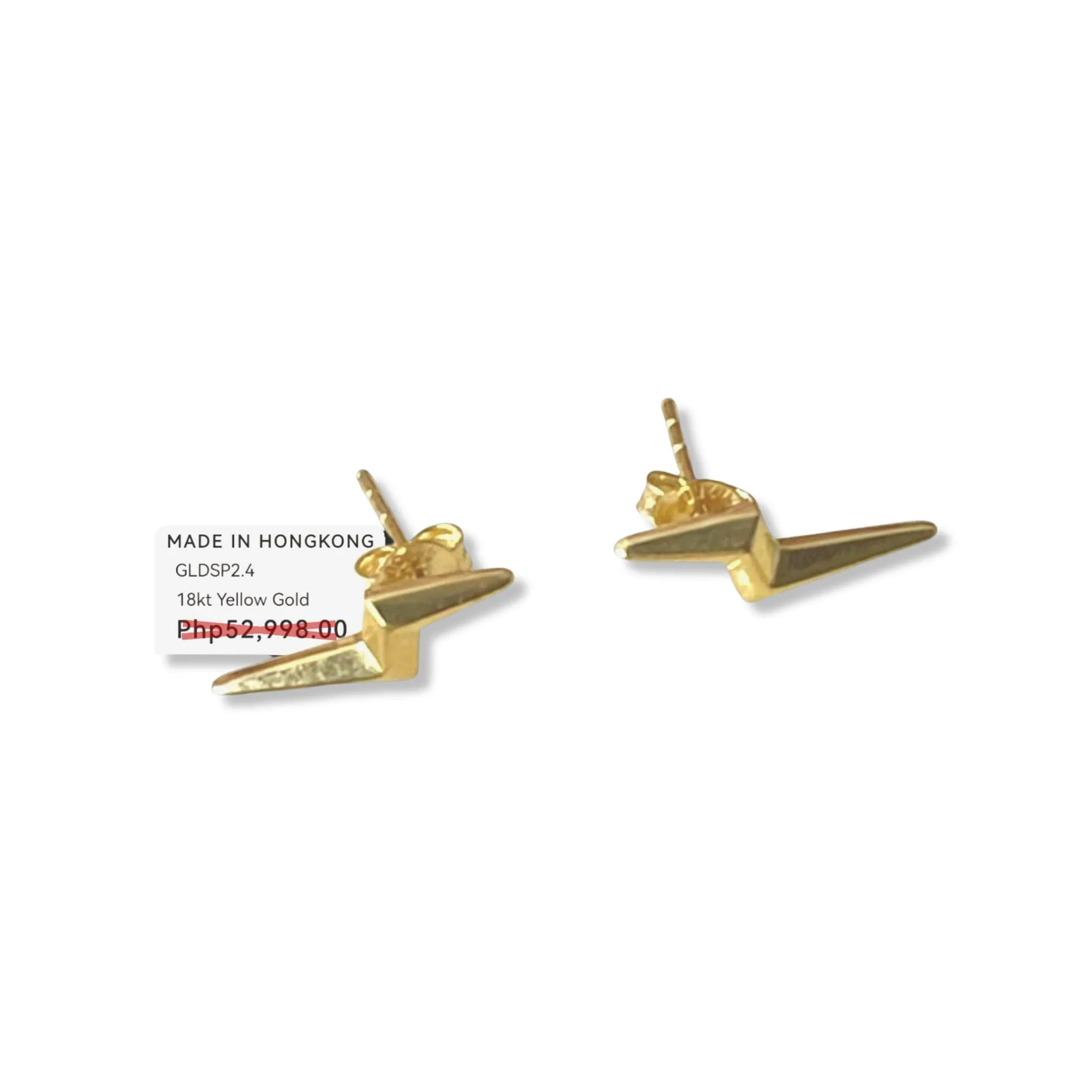 #GOLD2024 | 18K Golden Lightning Stud Earrings