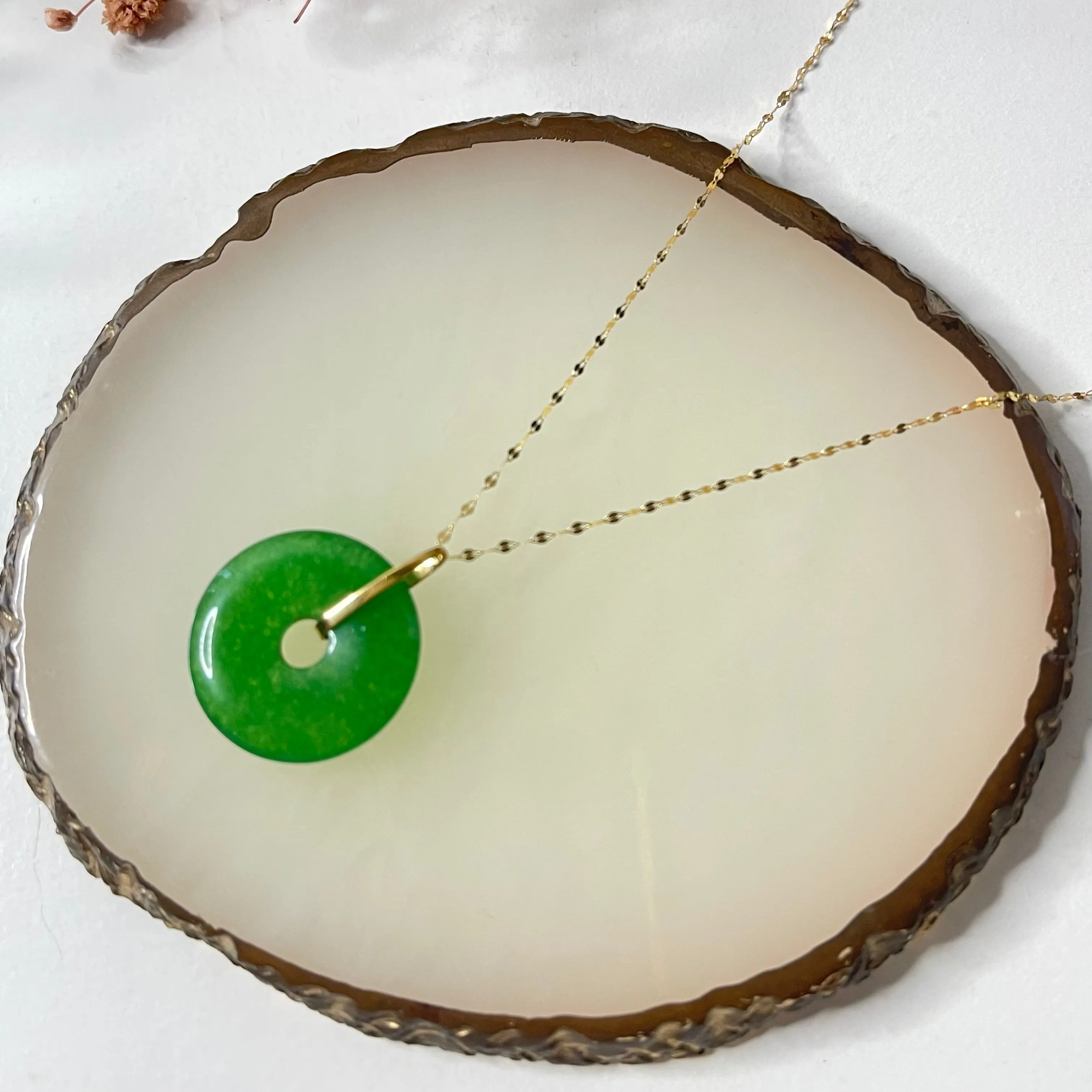 #GOLD2024 | 18K Golden Medium Jade Necklace